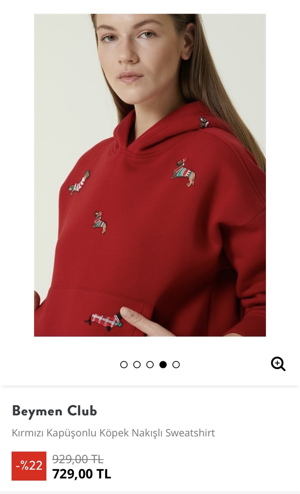 Beymen club kırmızı köpek nakışlı sweatshirt