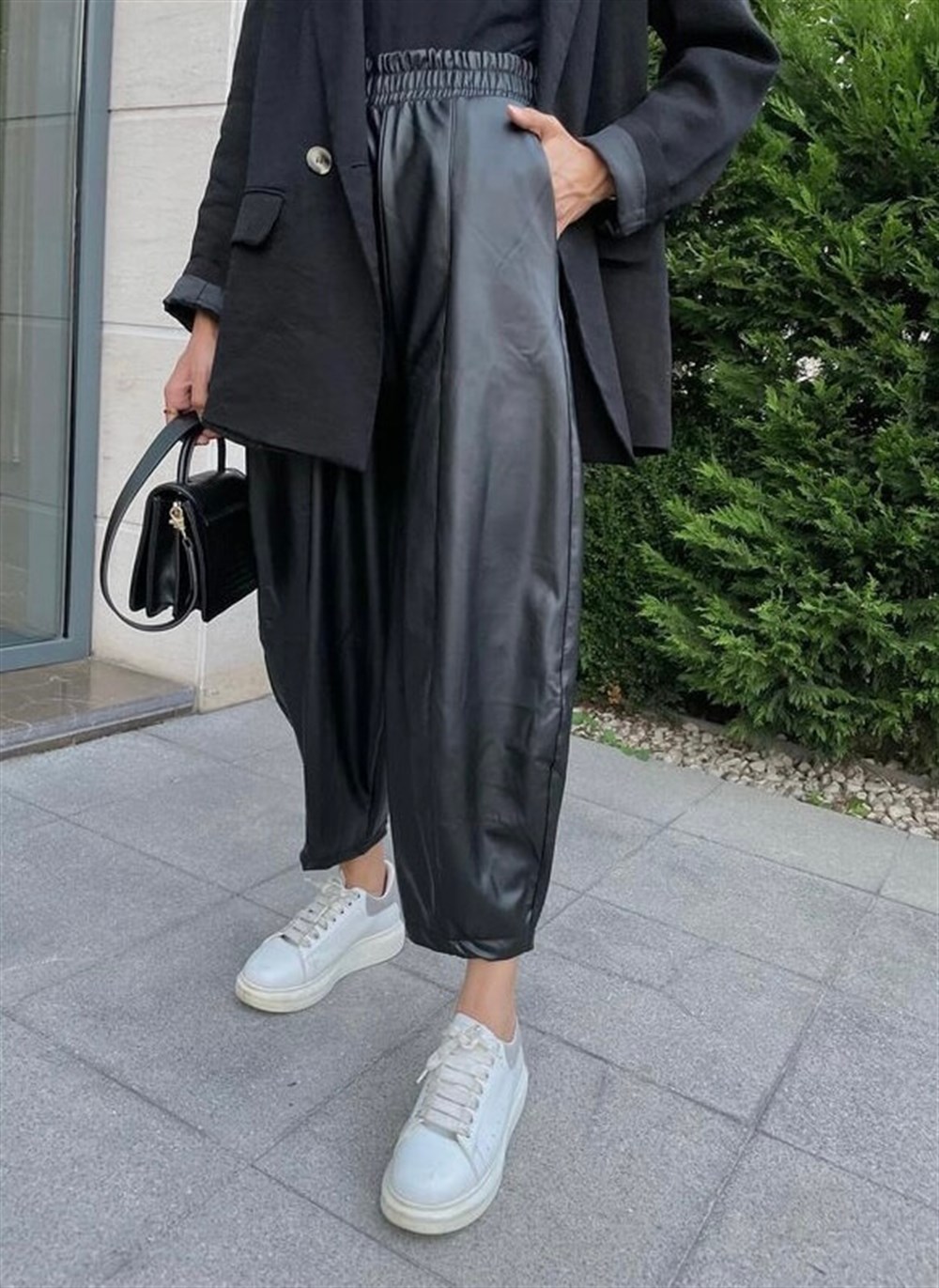 Bol paça deri pantolon