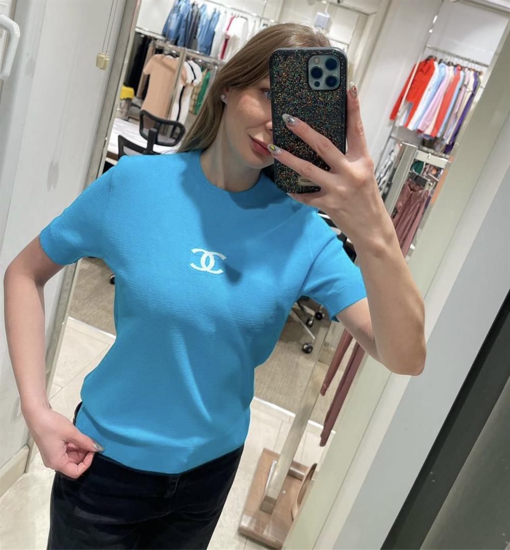 Chanel mavi triko tshirt