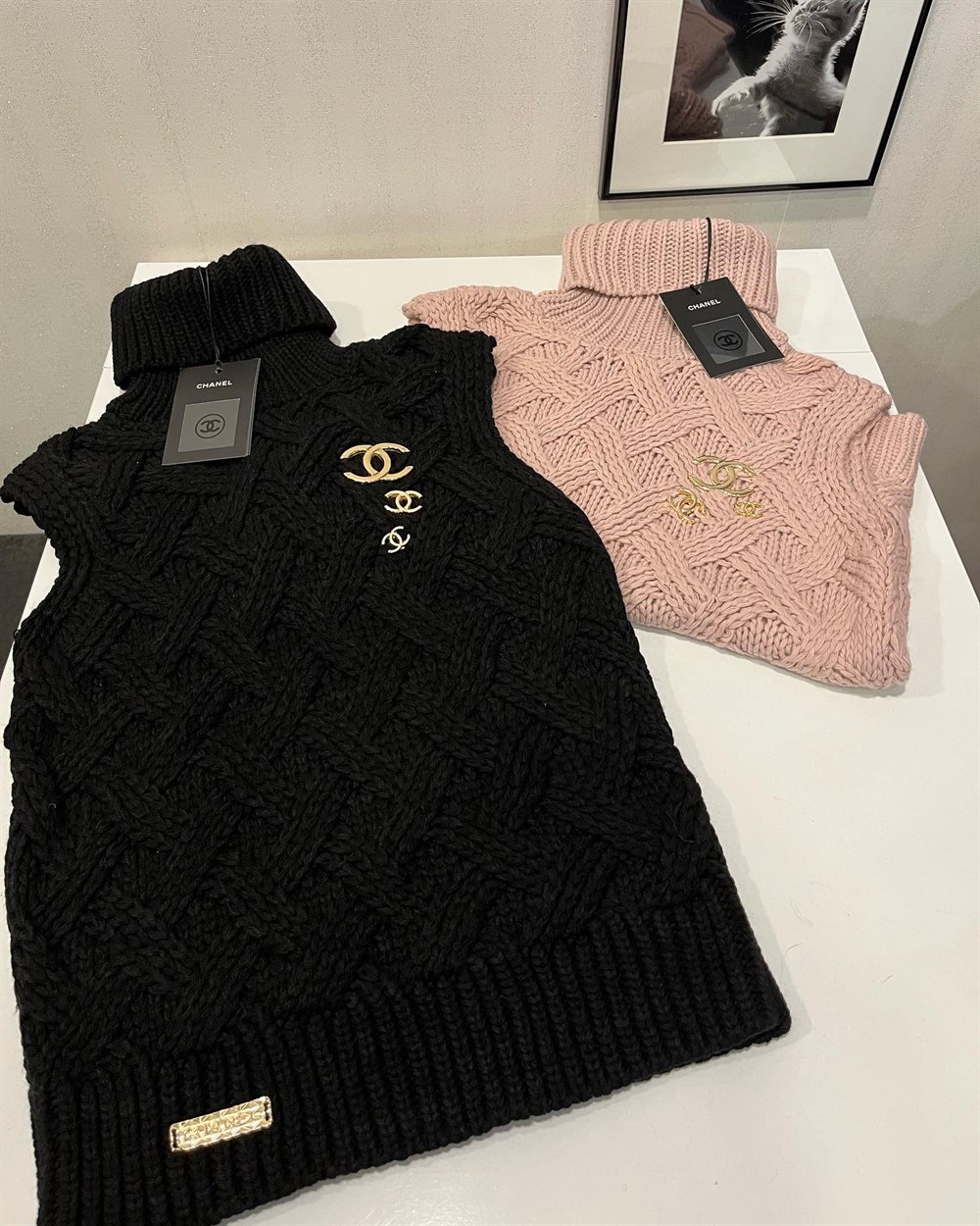 Chanel pudra boğazlı kazak 