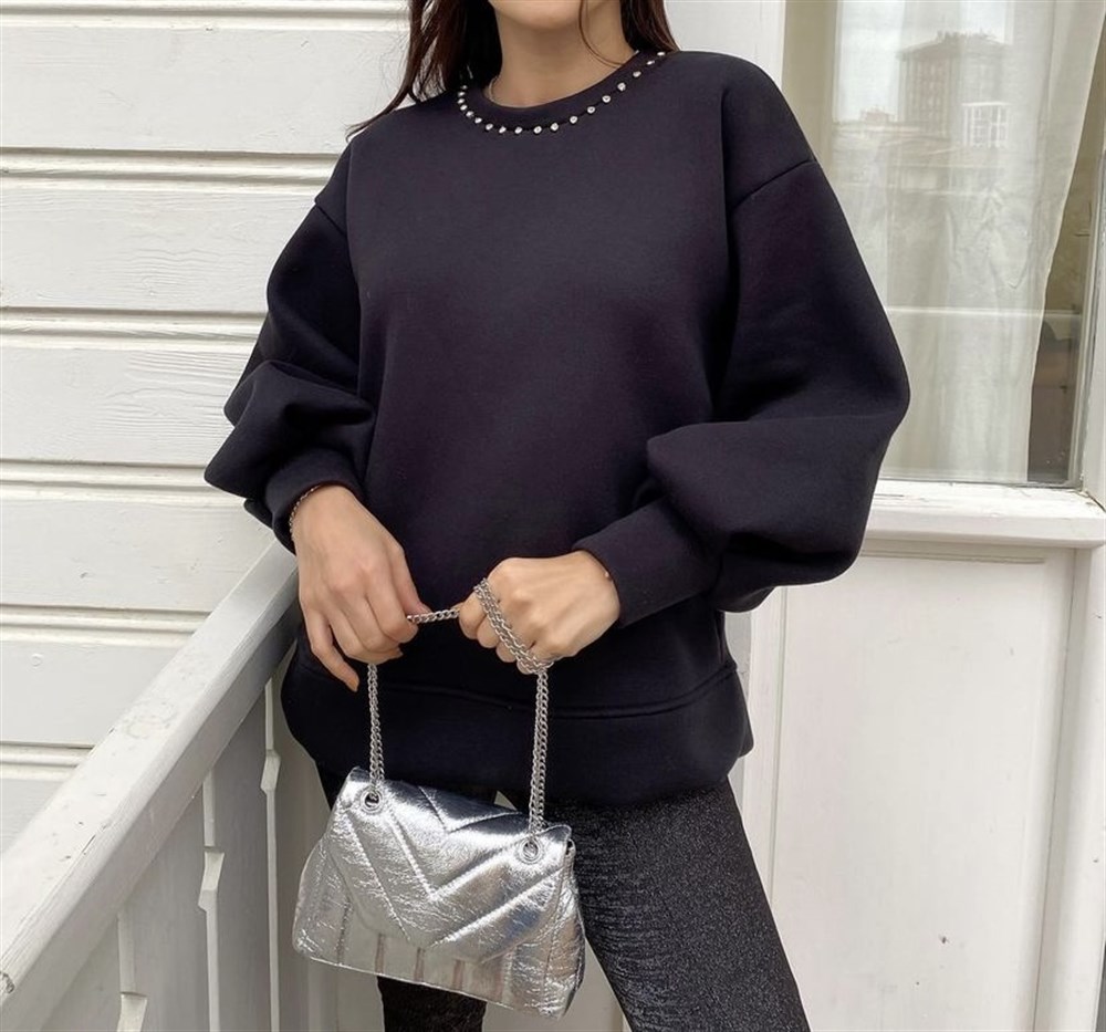 Çift taraflı kullanılabilen tasarım sweatshirt 