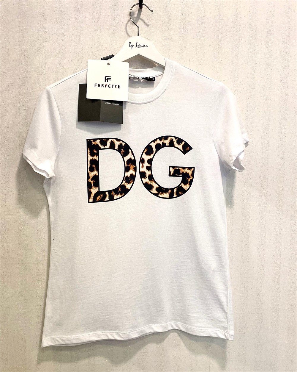 DG LEOPAR BASKILI BEYAZ TSHİRT 