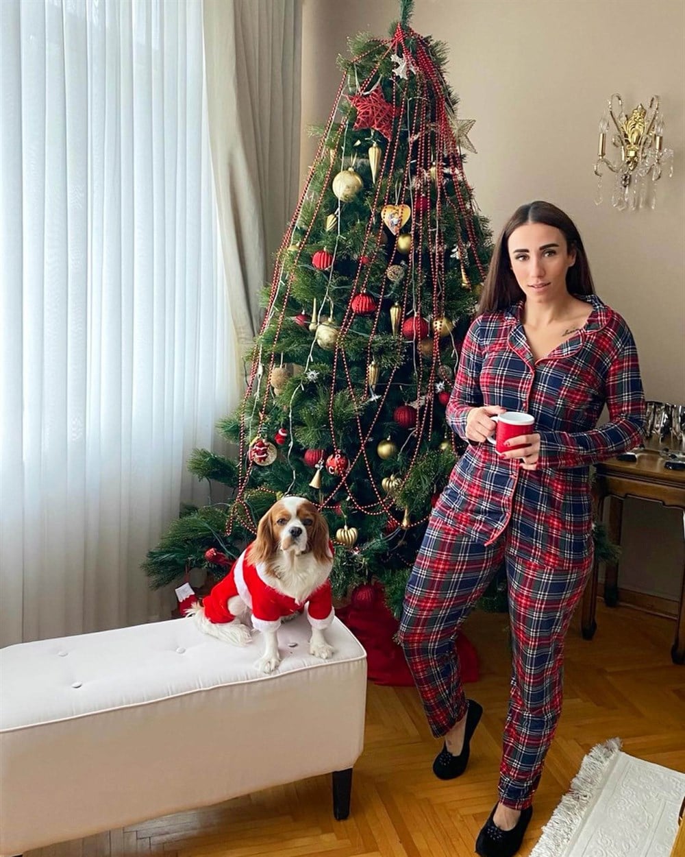 Ekose Desenli Pijama Takım