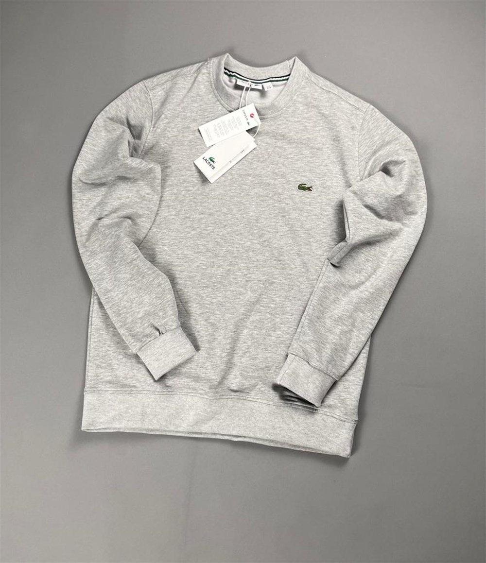 Klasik nakışlı gri sweatshirt 