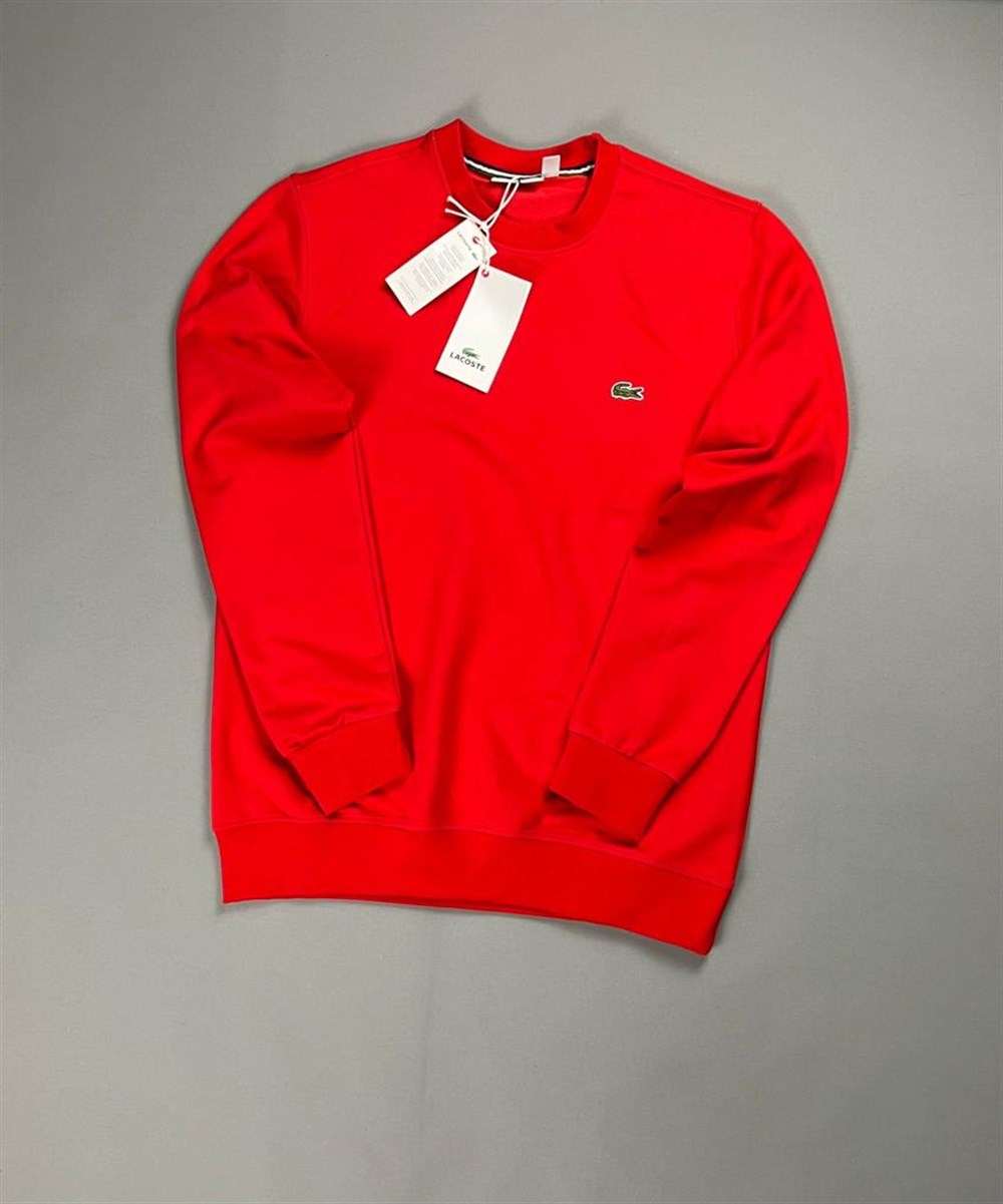 Klasik nakışlı kırmızı sweatshirt 