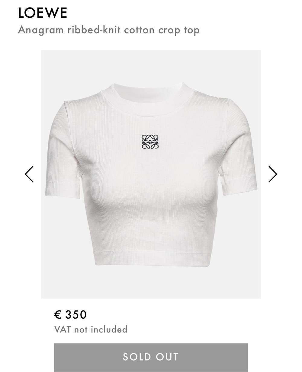 Loewe crop top beyaz