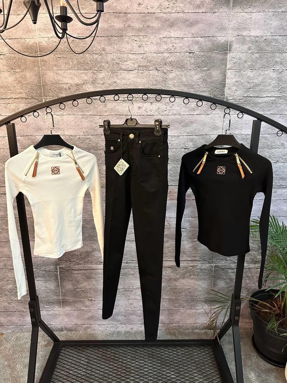 LOEWE FERMUARLI BEYAZ TRİKO