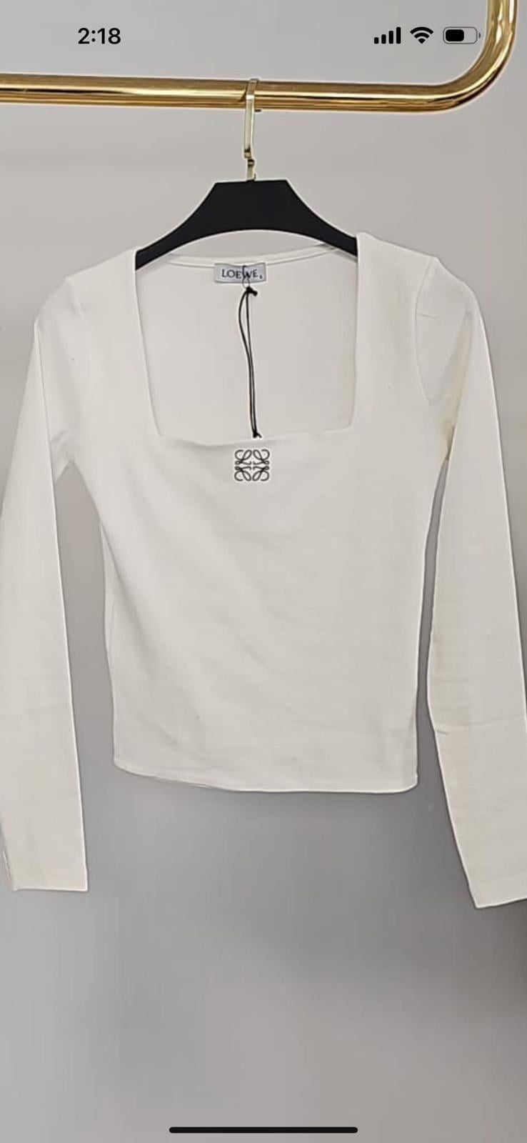 LOEWE KARE YAKA BEYAZ BLUZ