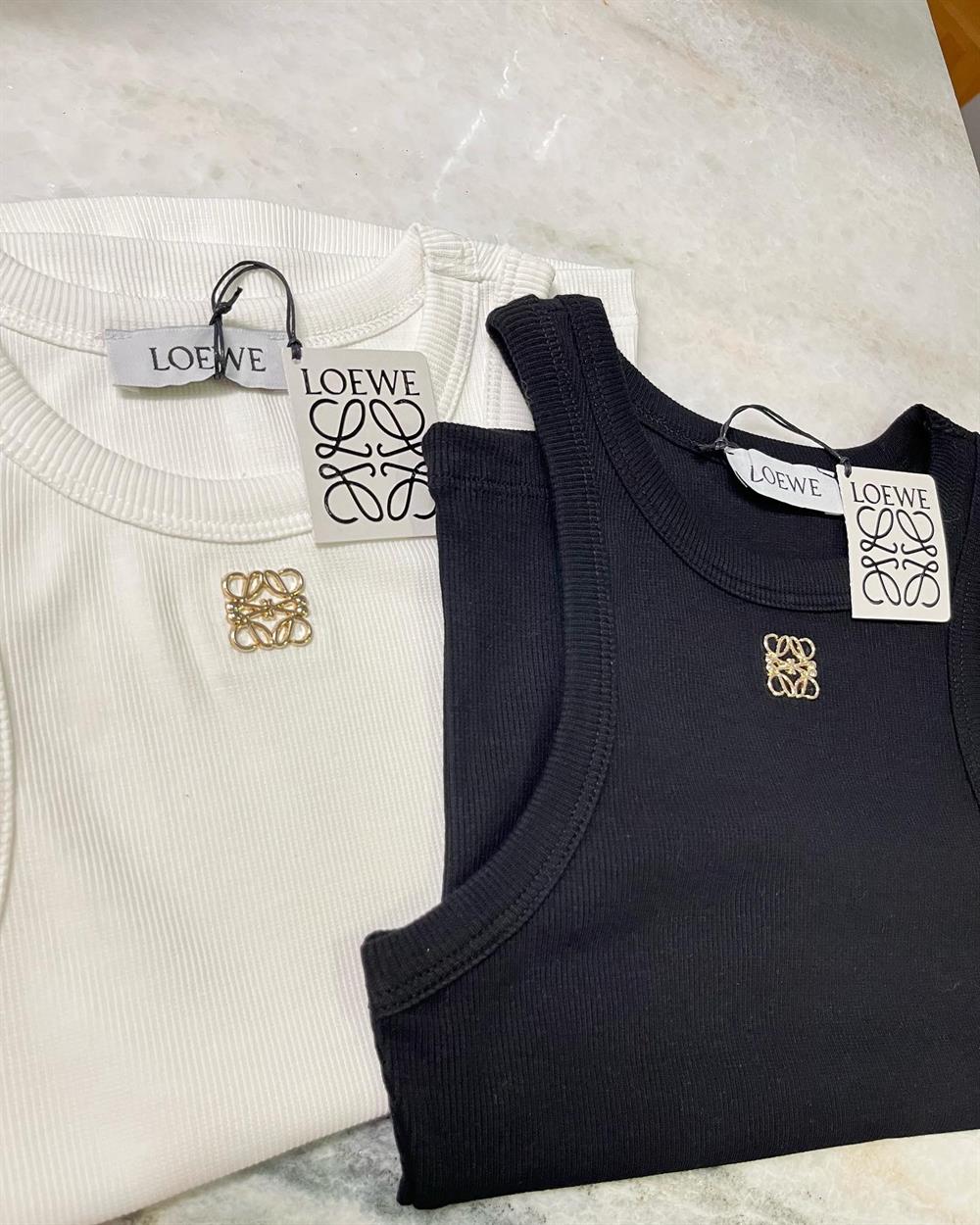 lowe gold detaylı beyaz tank top 