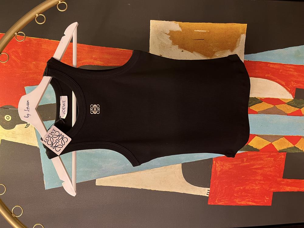 lowe gold detaylı siyah tank top 