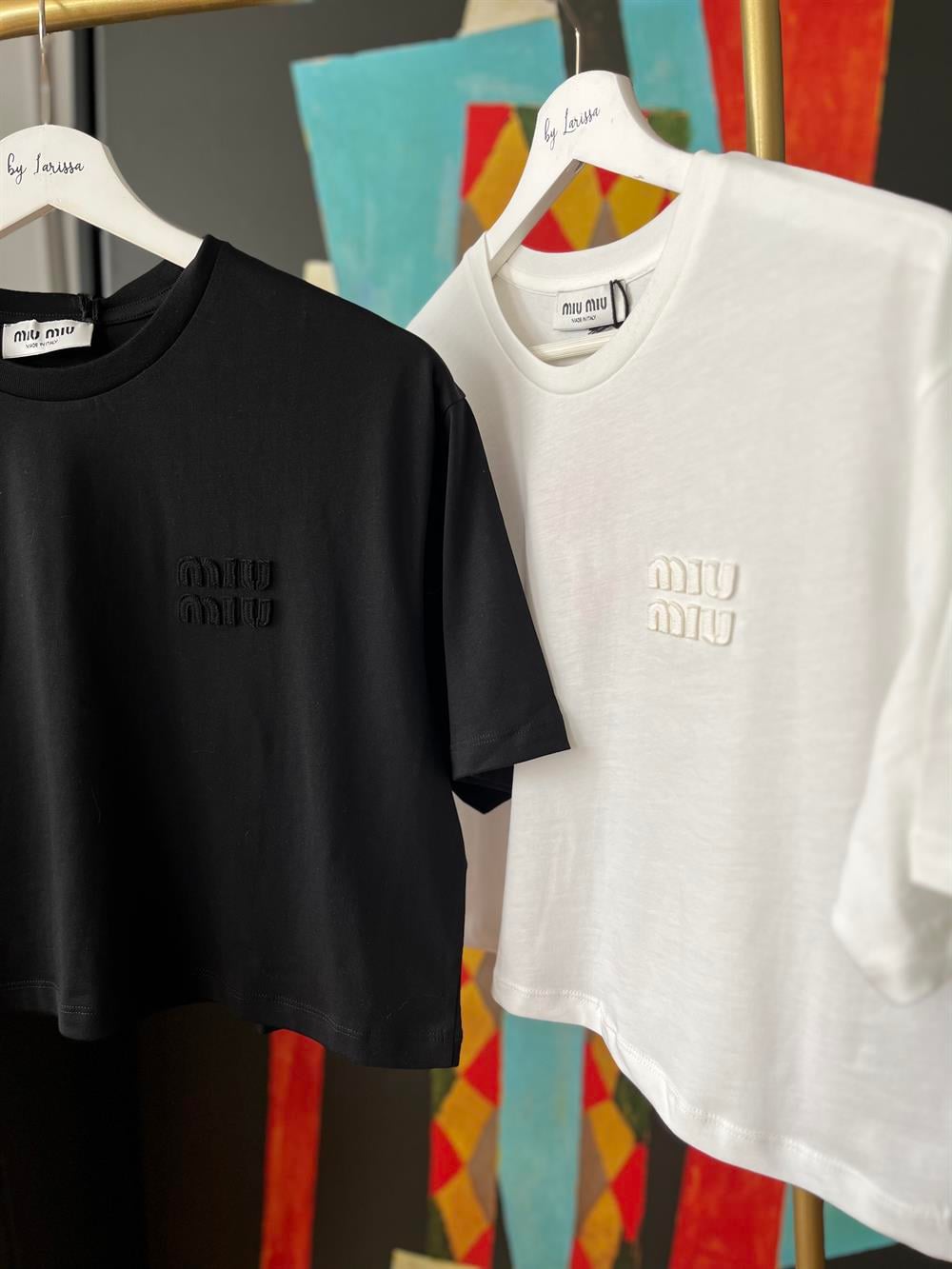 Miu miu beyaz crop tshirt 