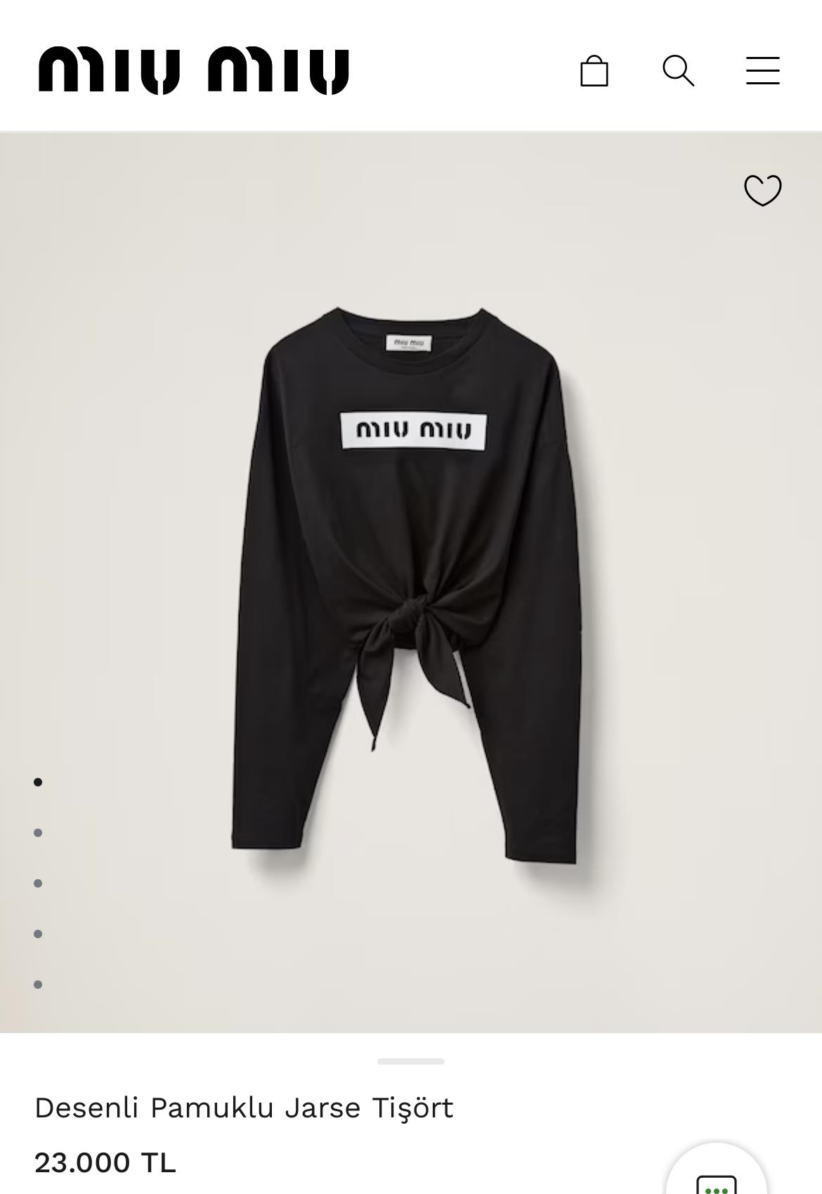 MİU SİYAH UZUN KOLLU TSHİRT 