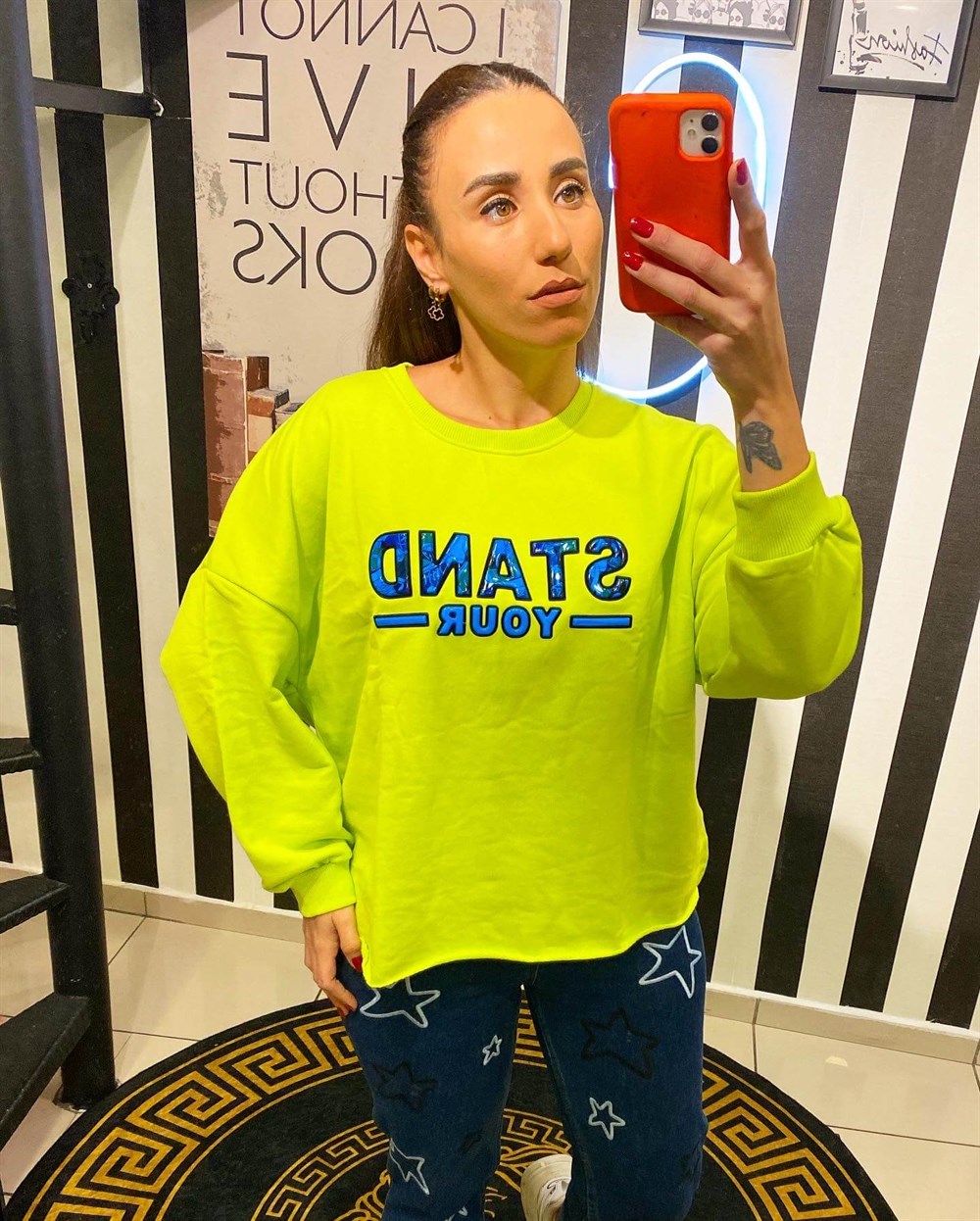 Neon Yeşil Sweatshirt 