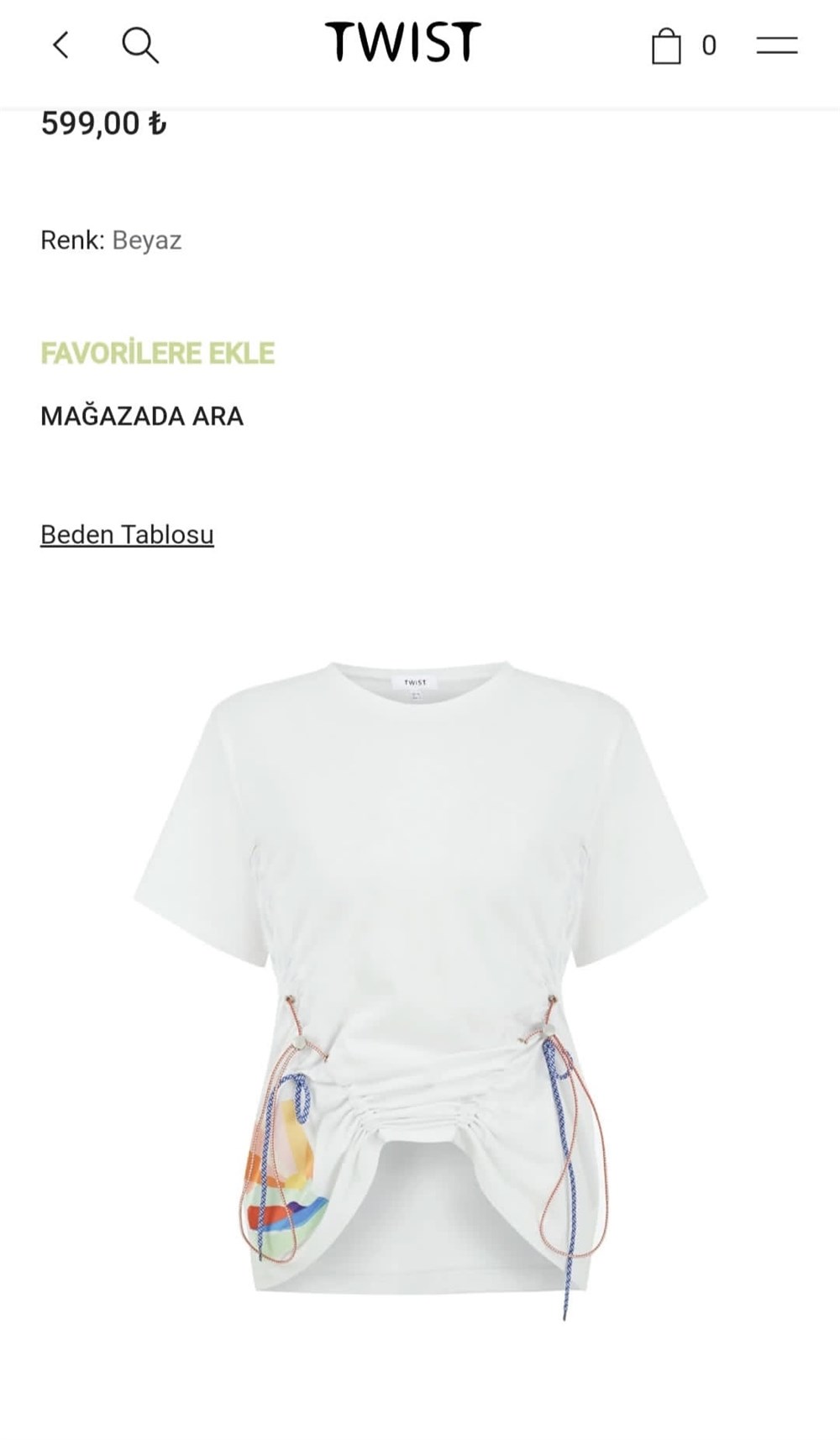 ORJİNAL MARKA BAĞLAMALI BEYAZ TSHİRT 