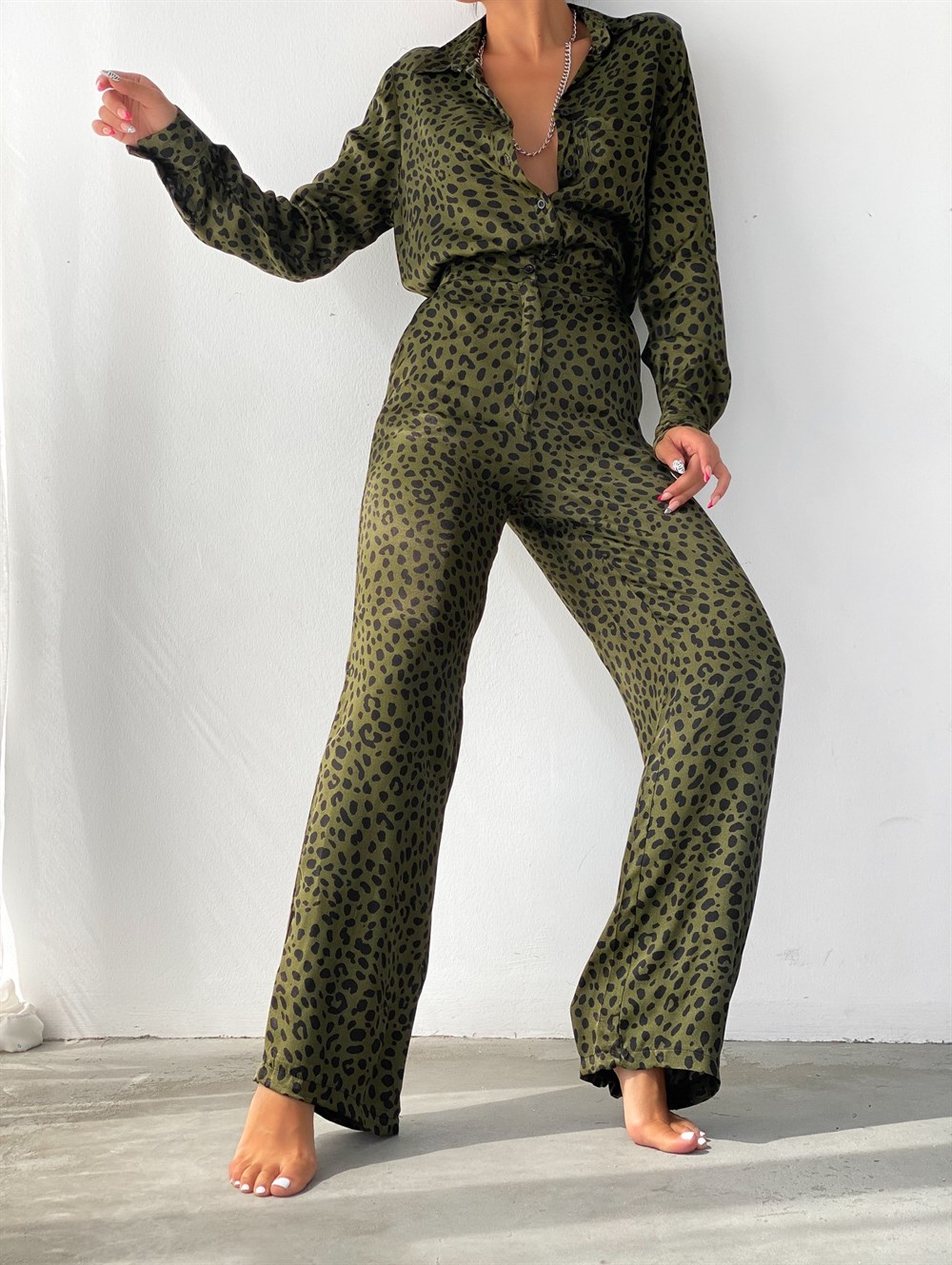 ORJİNAL MARKA YEŞİL LEOPAR TAKIM