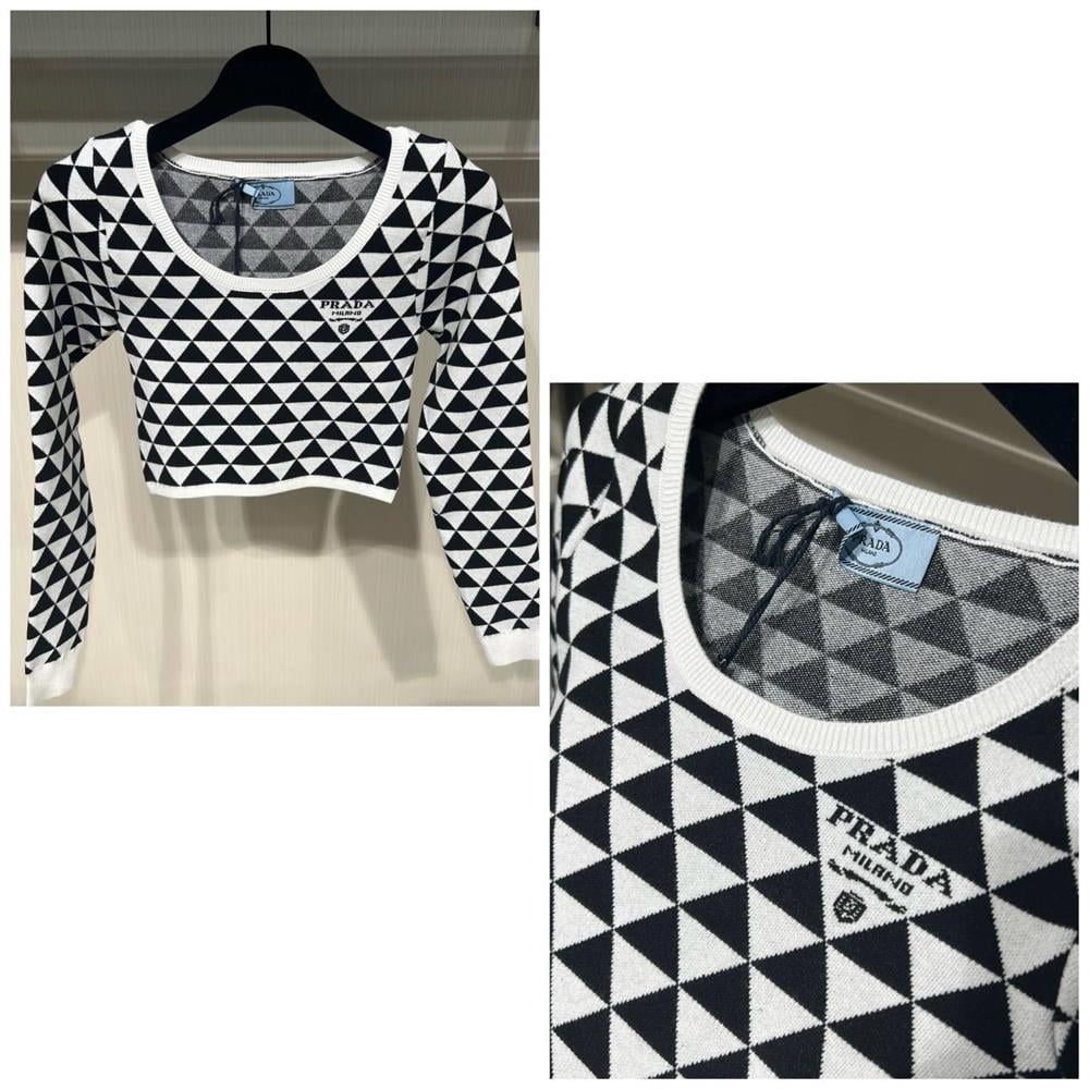 Prada desenli crop top