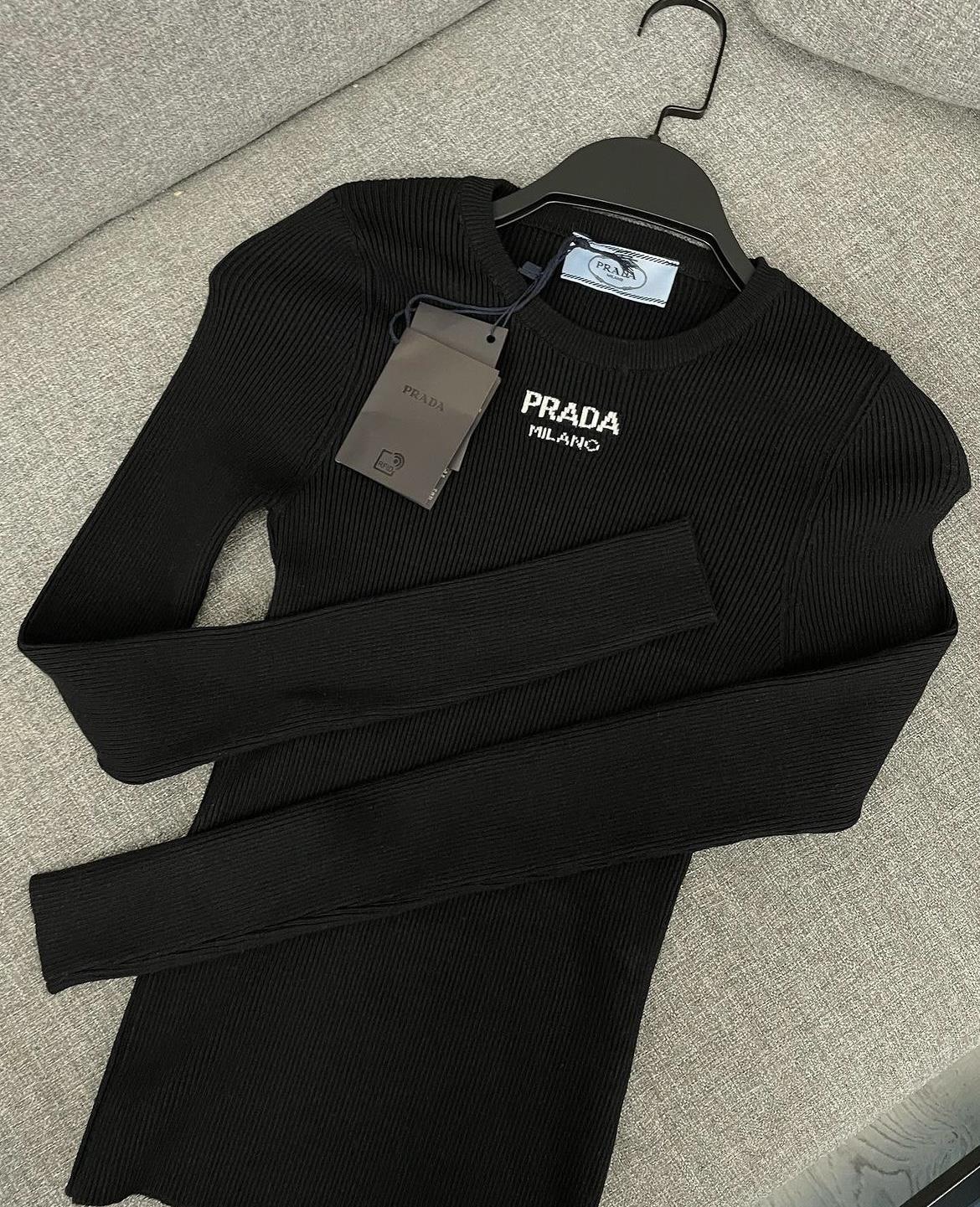 PRADA FİTİLLİ UZUN KOLLU TSHİRT 