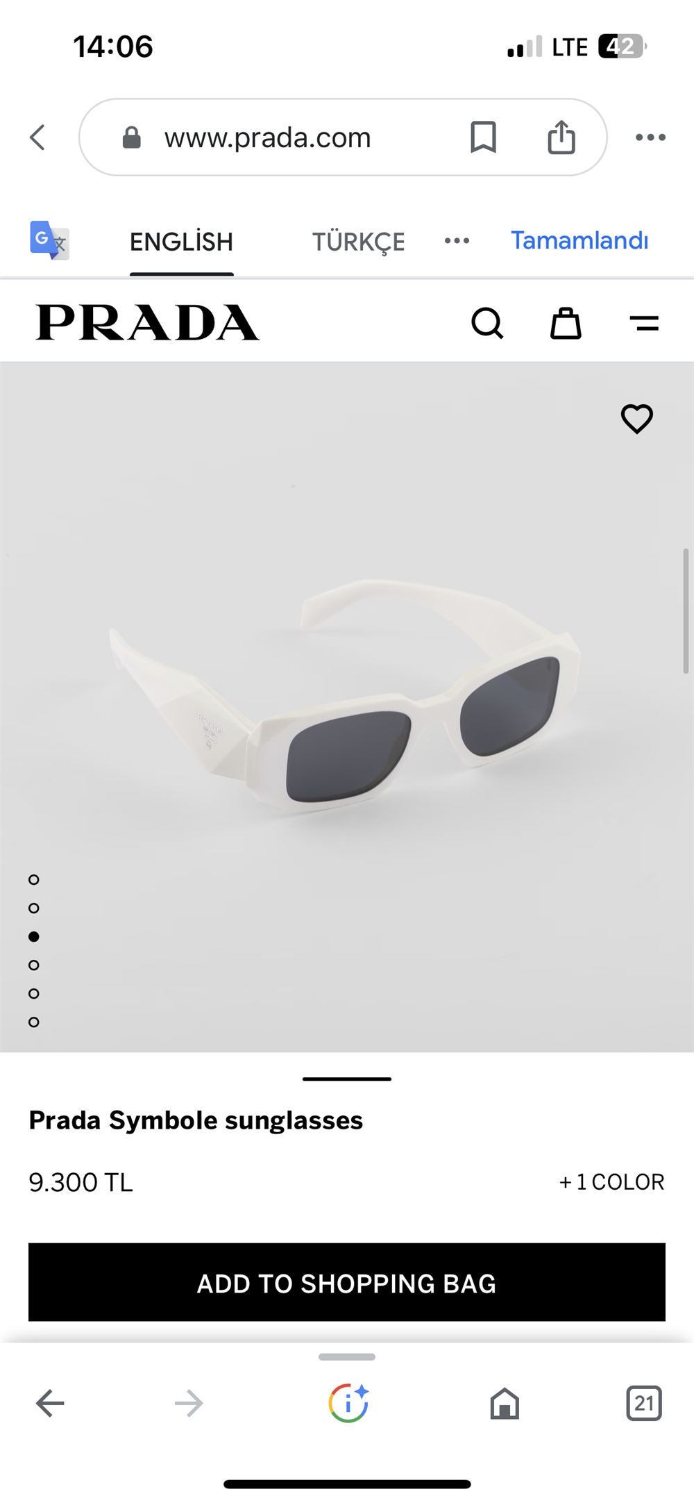 Prada siyah gözlük