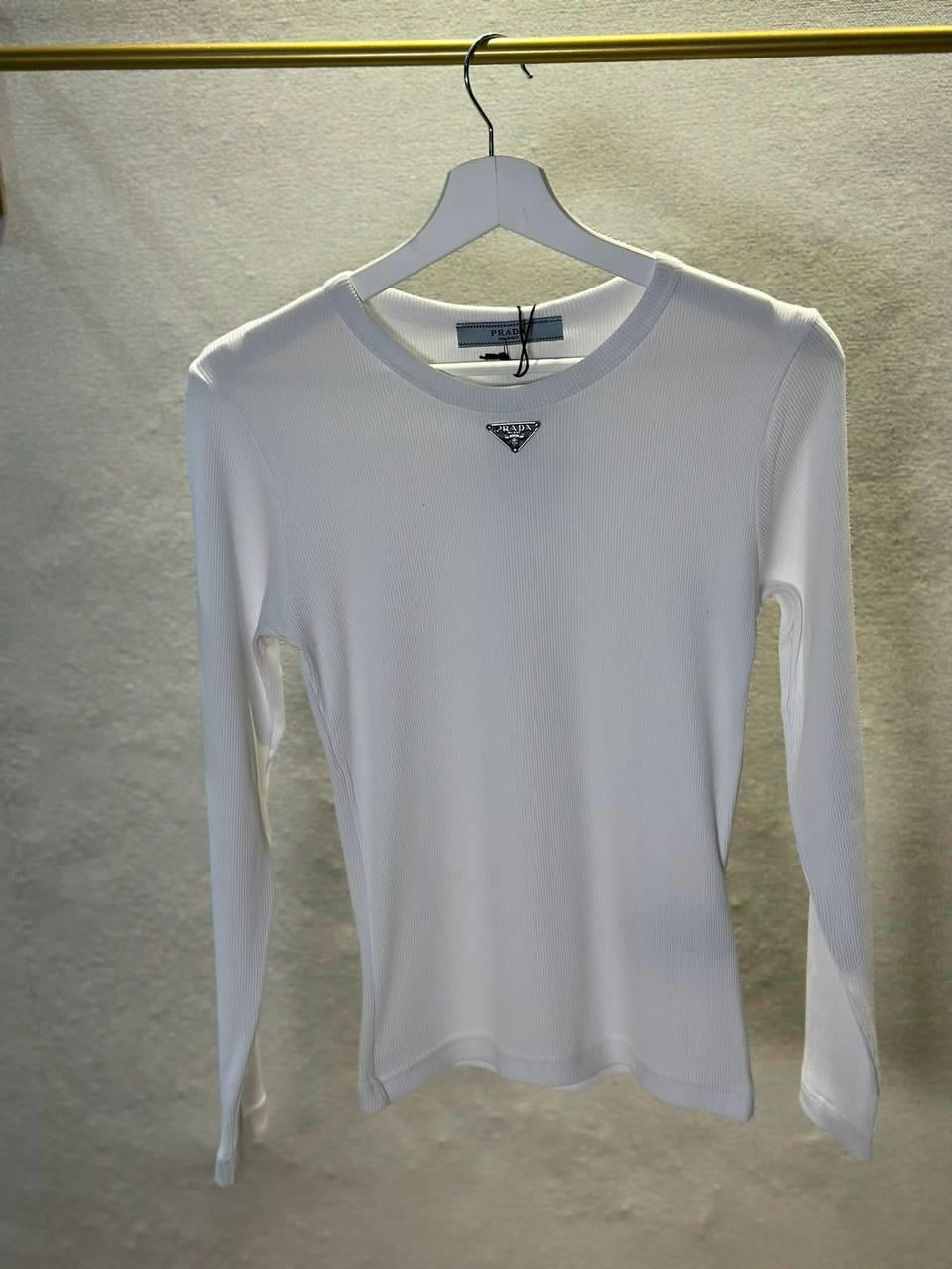 PRDA BEYAZ UZUN KOLLU TSHİRT 