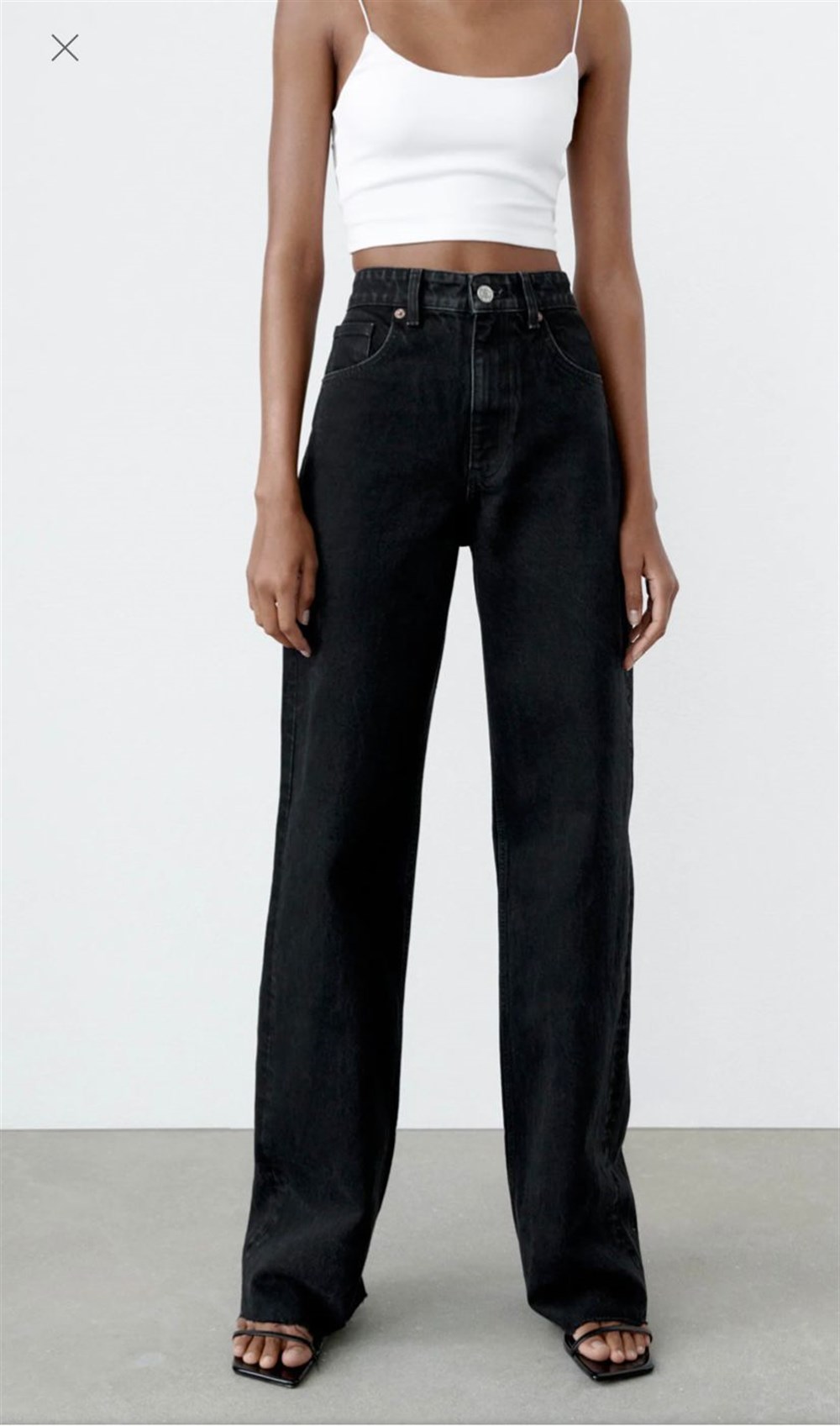 Siyah Geniş paça jean
