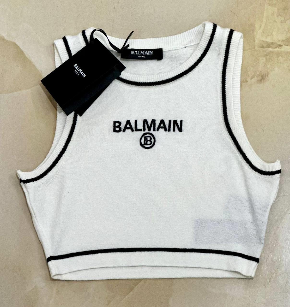 YENİ SEZON BALMAİN BEYAZ TRİKO CROP TOP