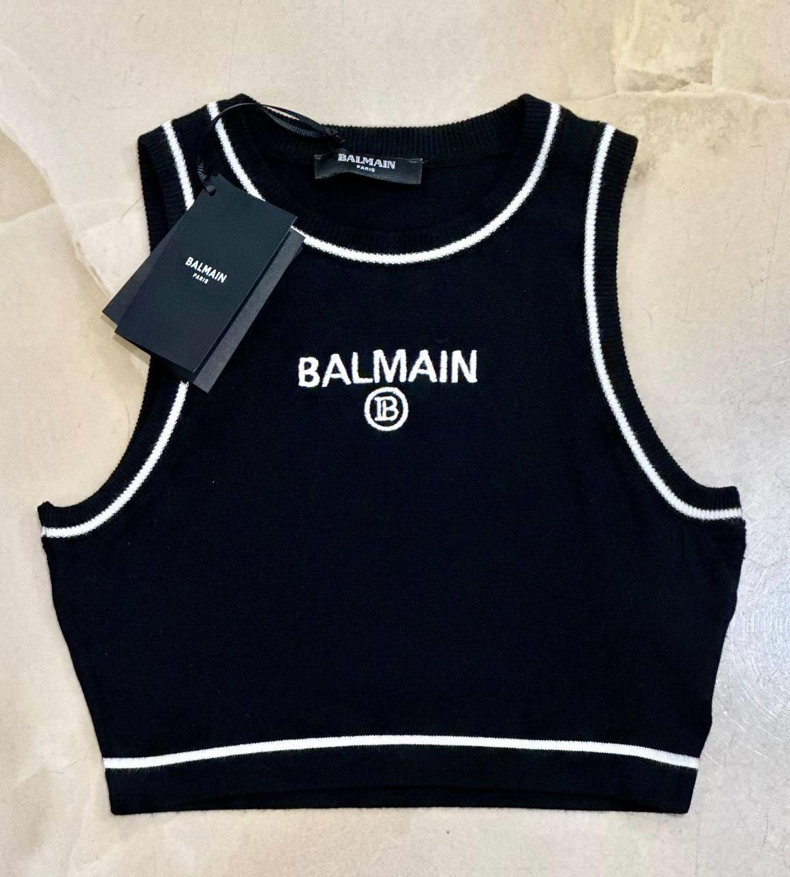 YENİ SEZON BALMAİN SİYAH TRİKO CROP TOP