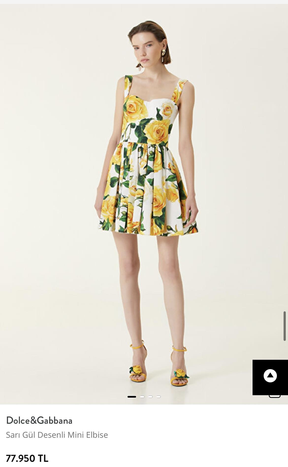 YENİ SEZON DG PAPAYA DESENLİ ELBİSE 