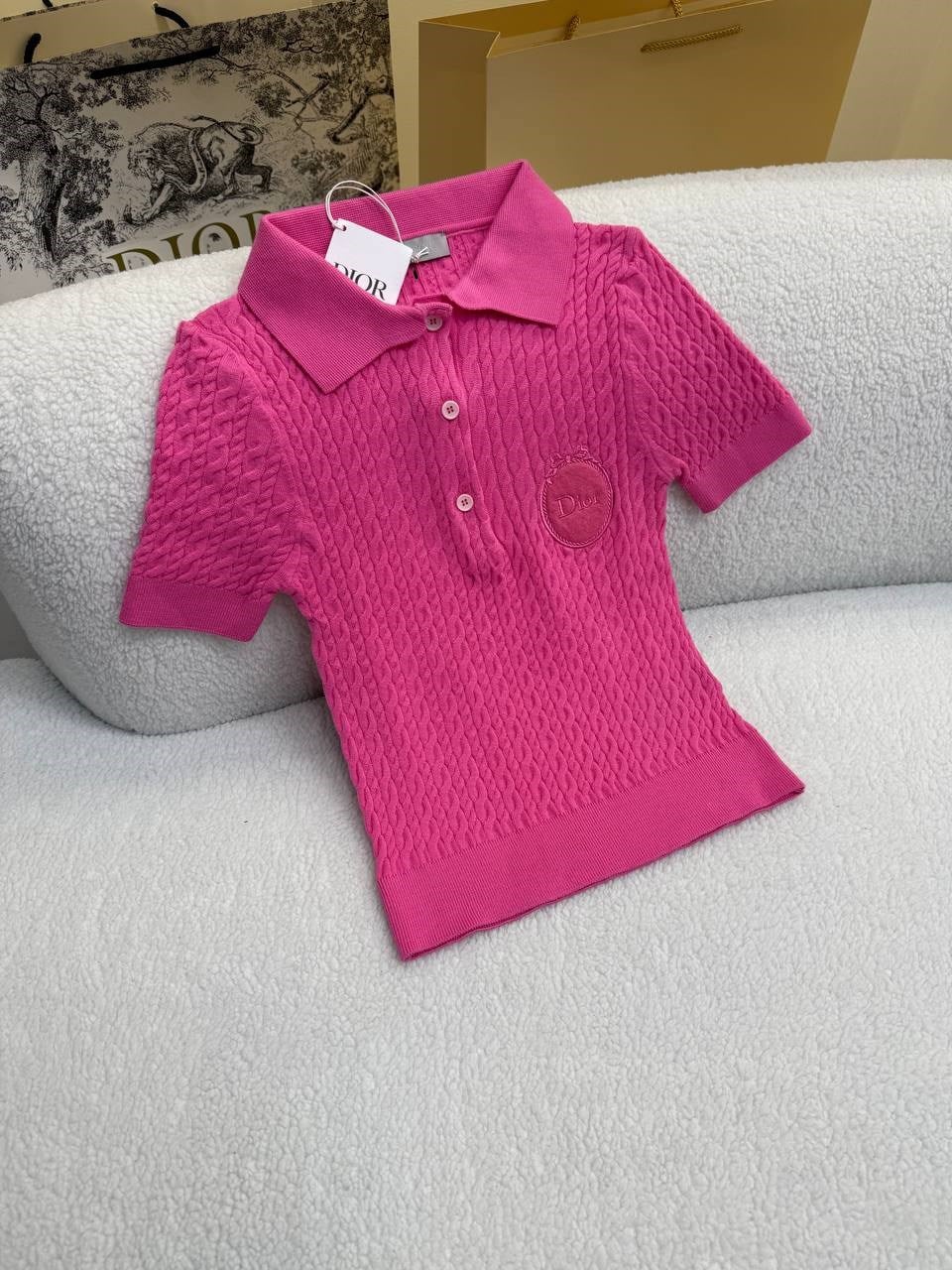 YENİ SEZON DİOR PEMBE TRİKO TSHİRT