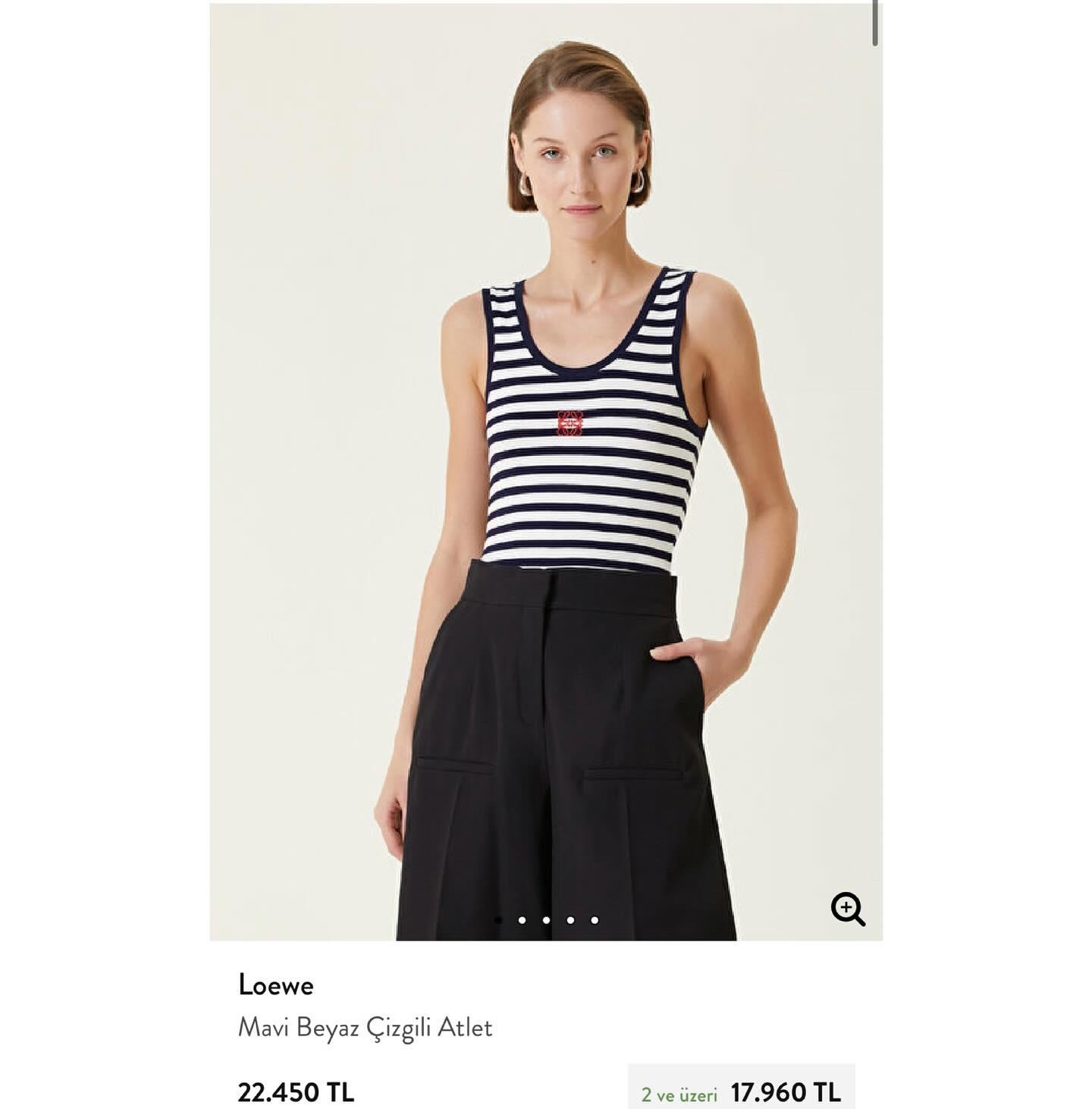 YENİ SEZON LOEWE LACİVERT ÇİZGİLİ TANK TOP 