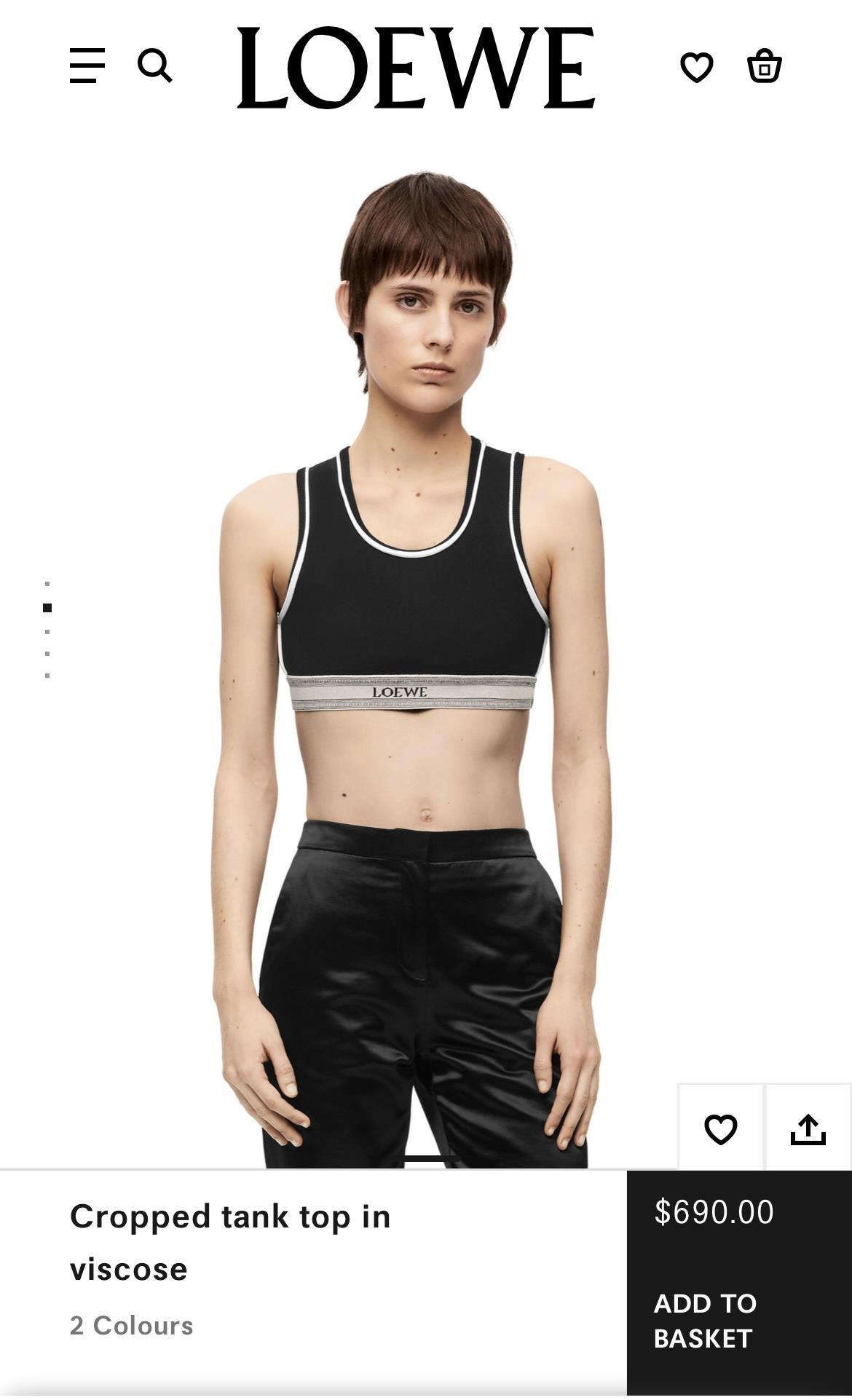 YENİ SEZON LOEWE SİYAH CROP TOP