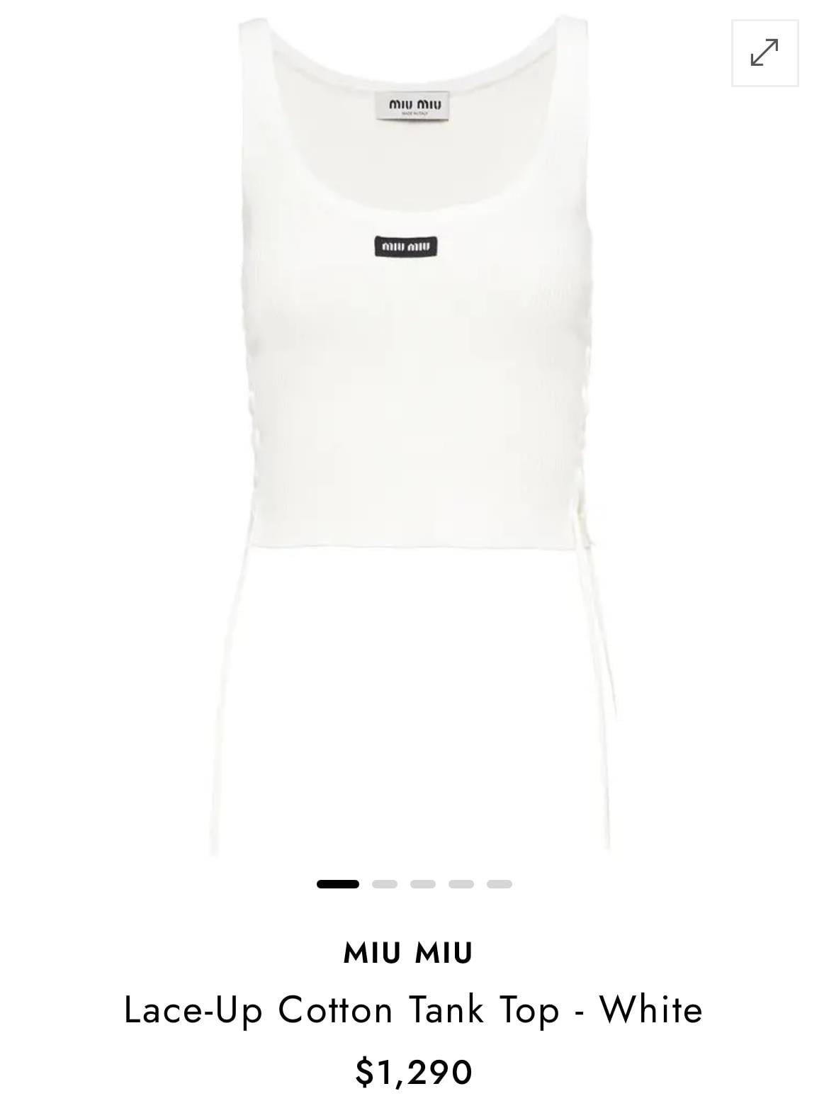 YENİ SEZON MİU DETAYLI BEYAZ TANK TOP