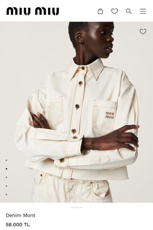 YENİ SEZON MİU EKRU KOT CEKET