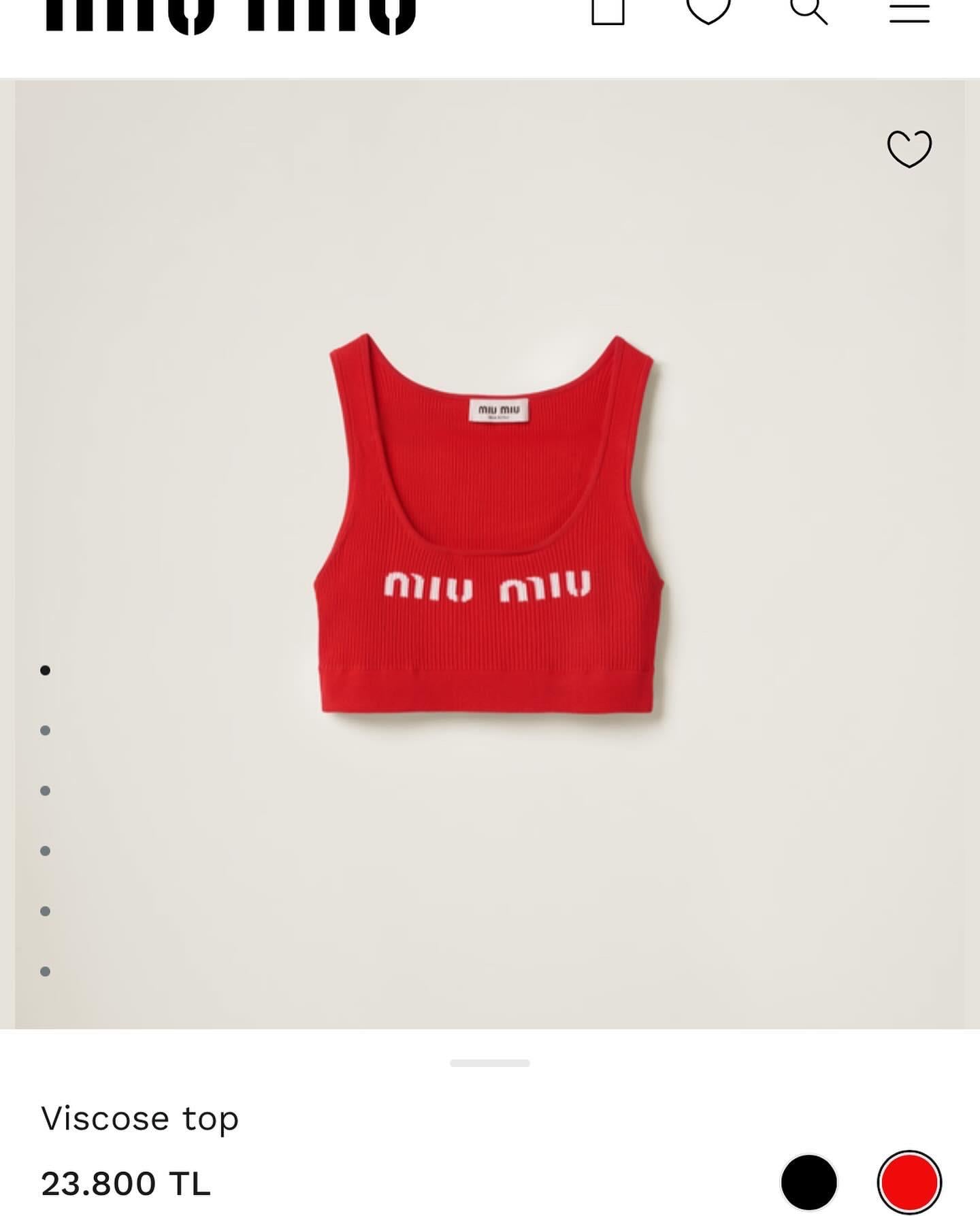 YENİ SEZON MİU KIRMIZ  TRİKO CROP TOP