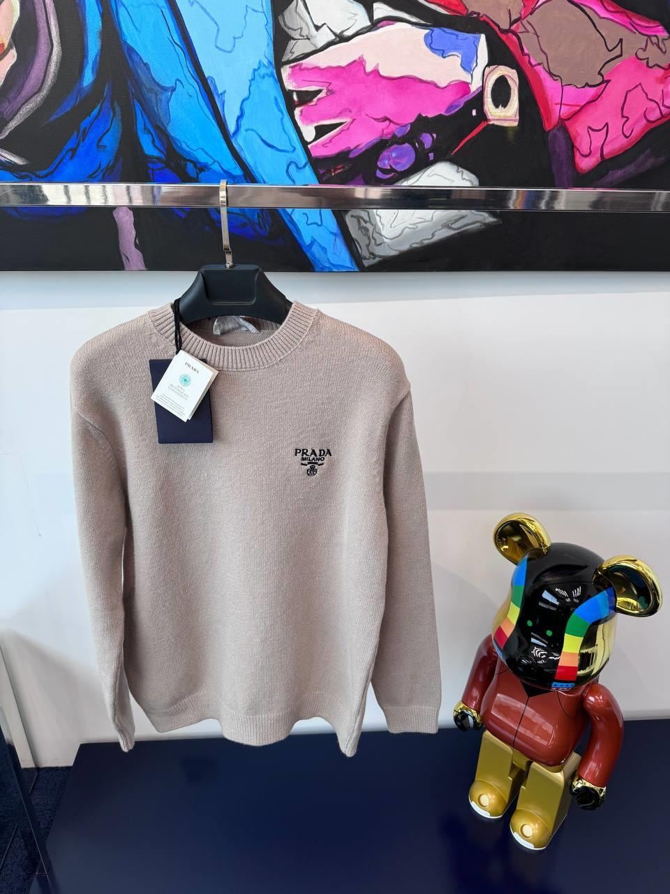 YENİ SEZON PRADA BEJ YÜN KAZAK