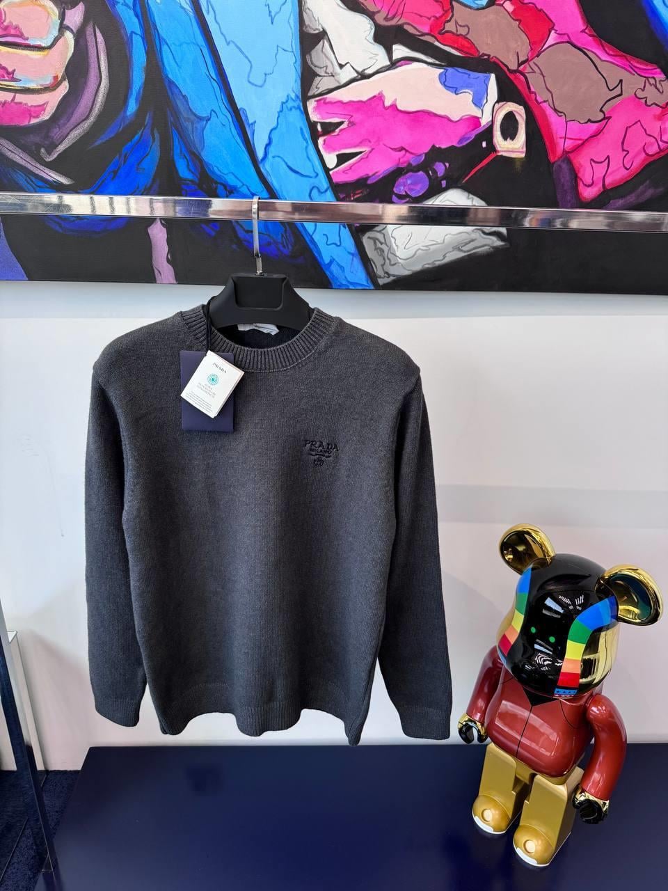 YENİ SEZON PRADA GRİ YÜN KAZAK