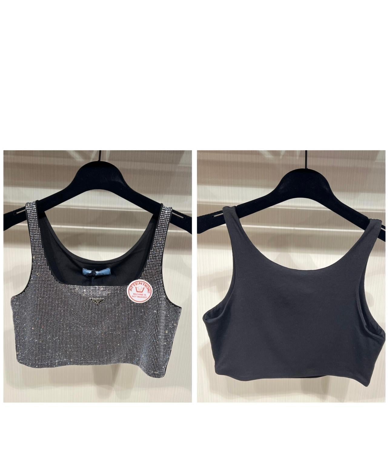 YENİ SEZON PRADA TAŞLI CROP TOP