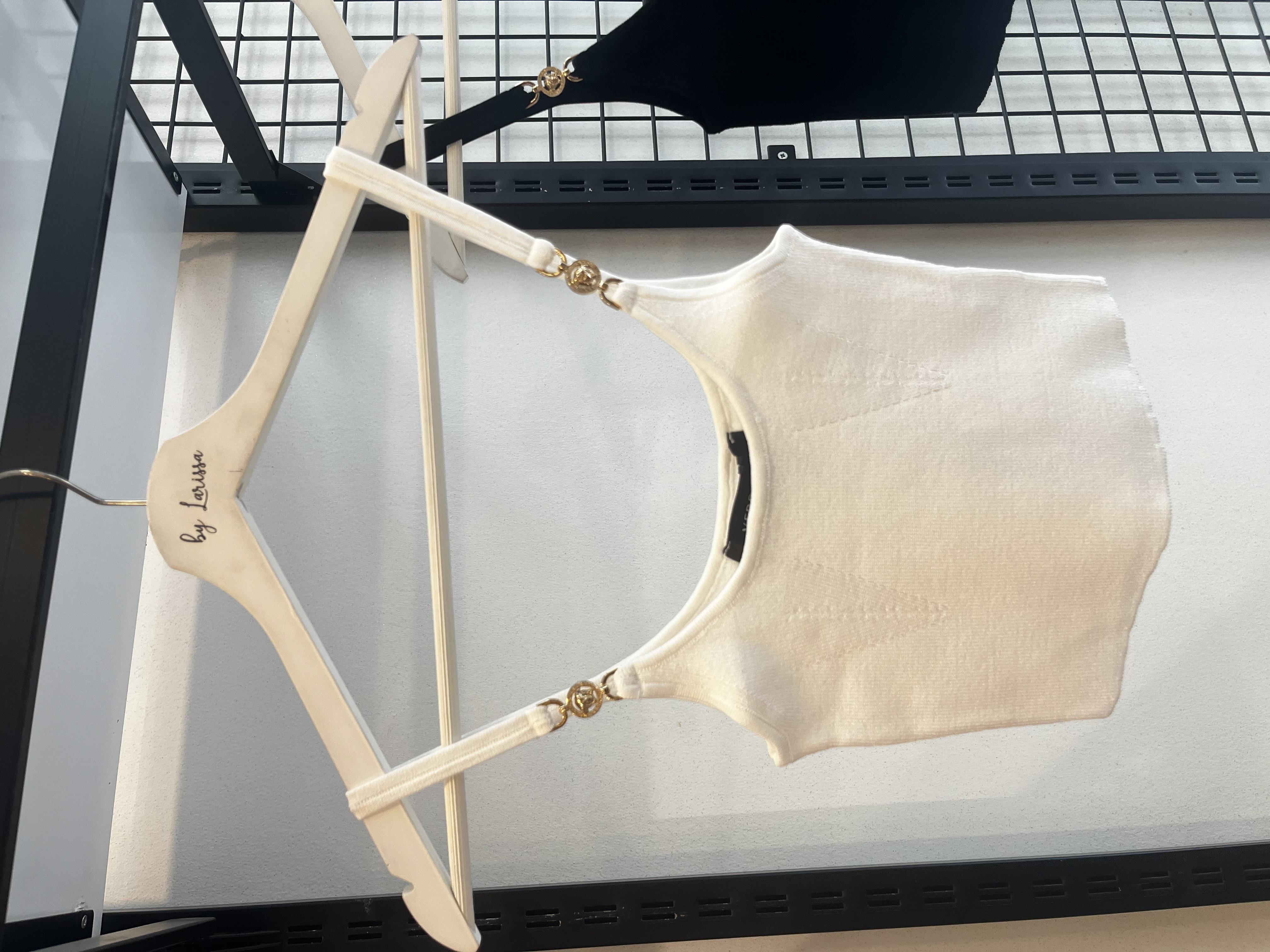 YENİ SEZON VERSACE BEYAZ CROP TOP