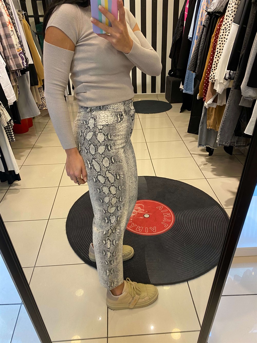 Zebra desenli pantolon 