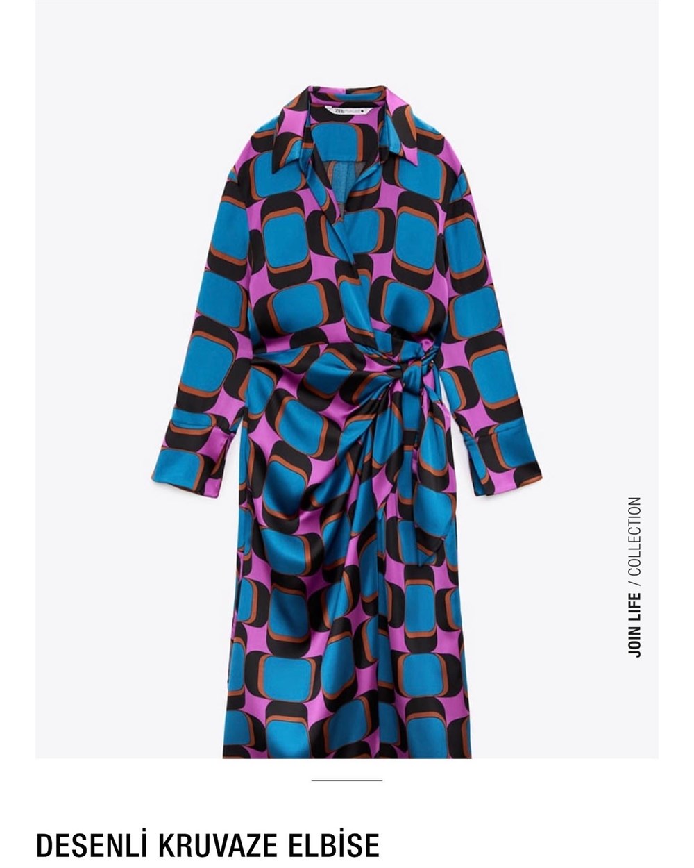 ZR DESENLİ KRUVAZE ELBİSE