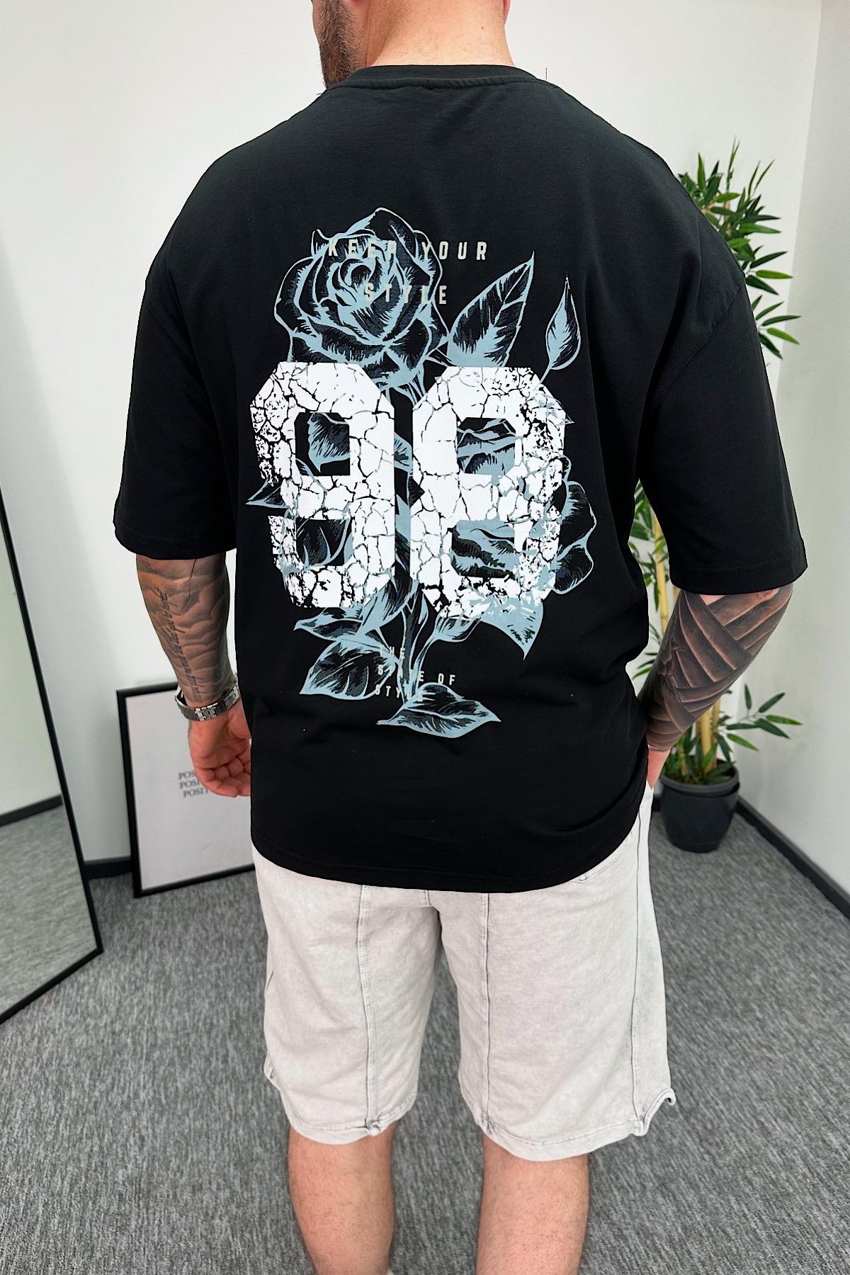 98 Baskılı Siyah T-Shirt