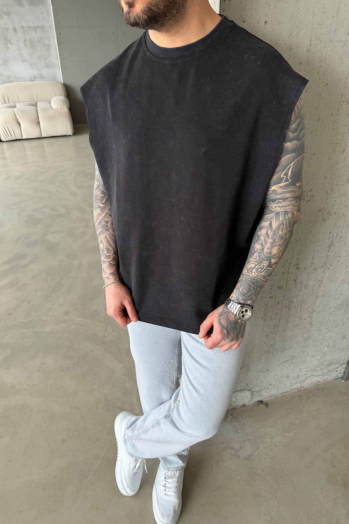 Acid Yıkama Oversize Atlet