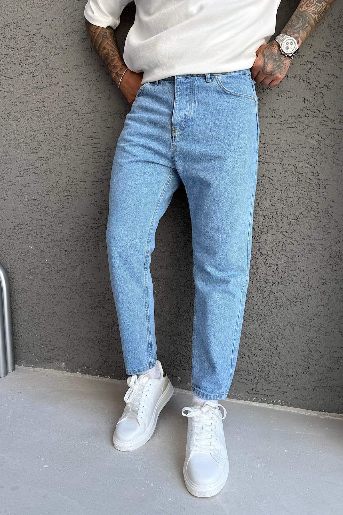 Açık Mavi Boyfriend Pantolon 
