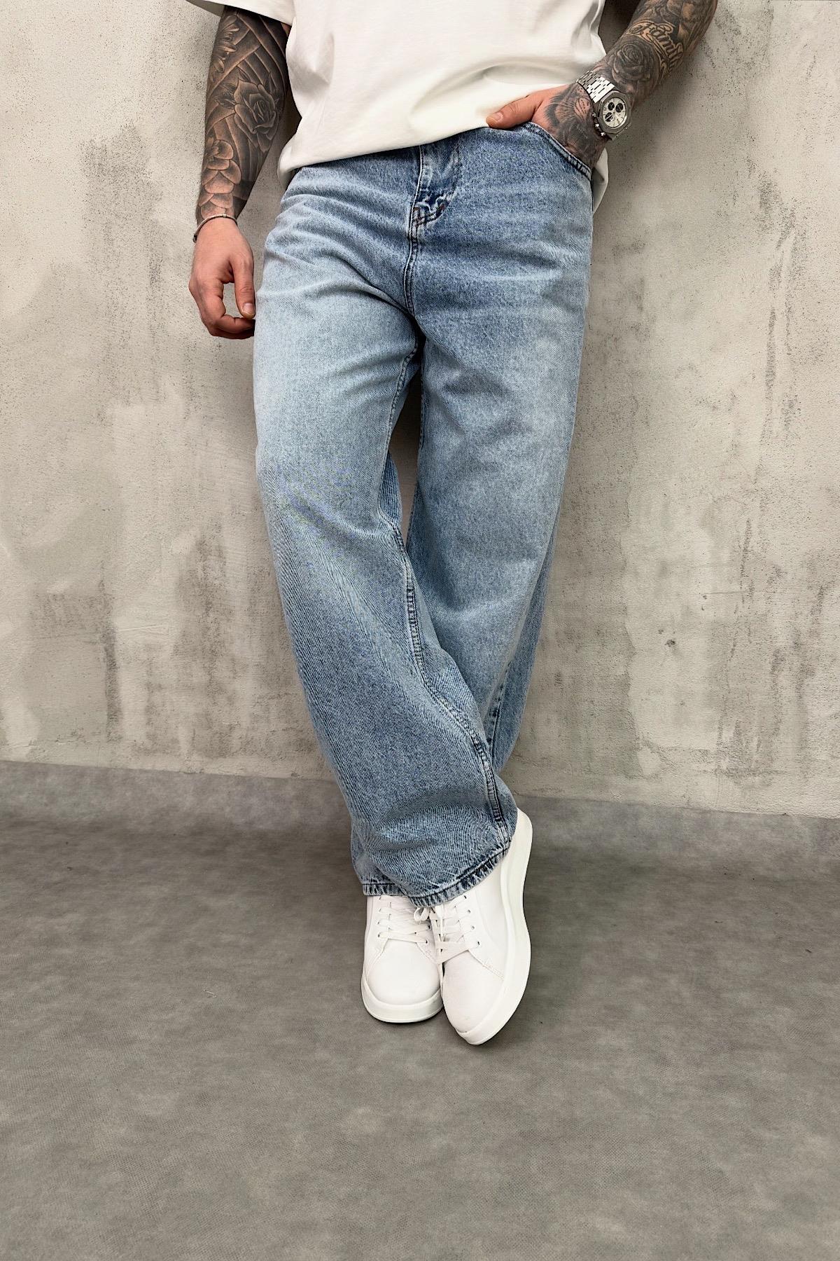 Açık Mavi Relax Baggy Pantolon 