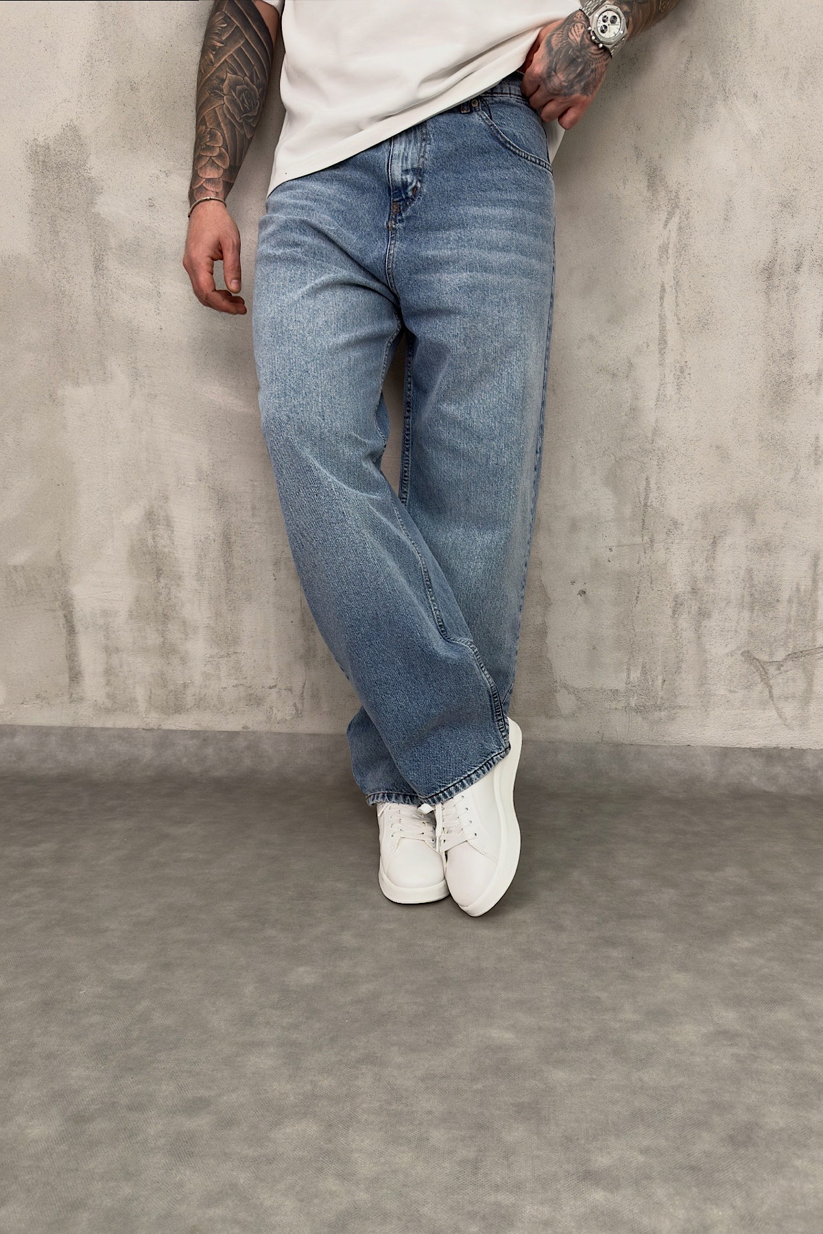 Açık Mavi Relax Baggy Pantolon