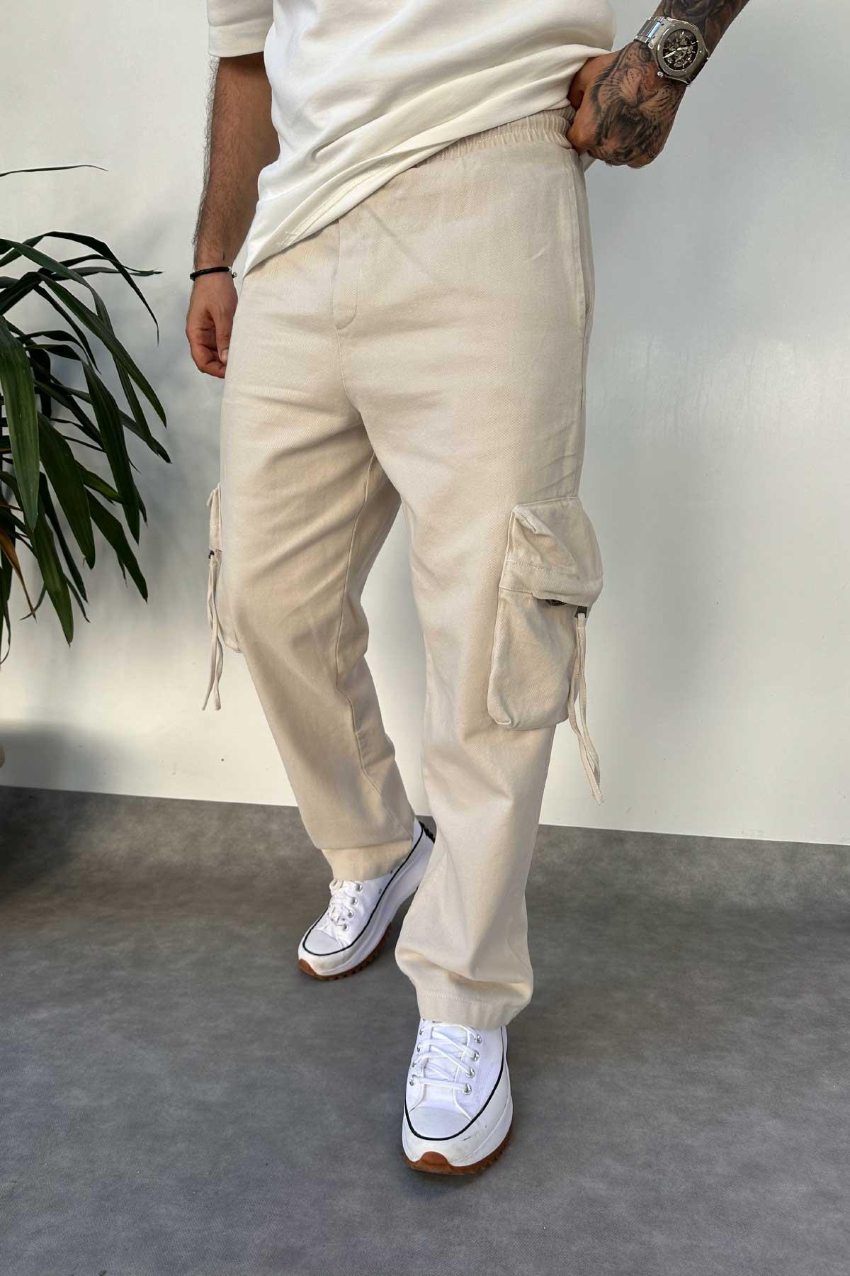 Bej Cepli Premium Kumaş Gabardin Pantolon