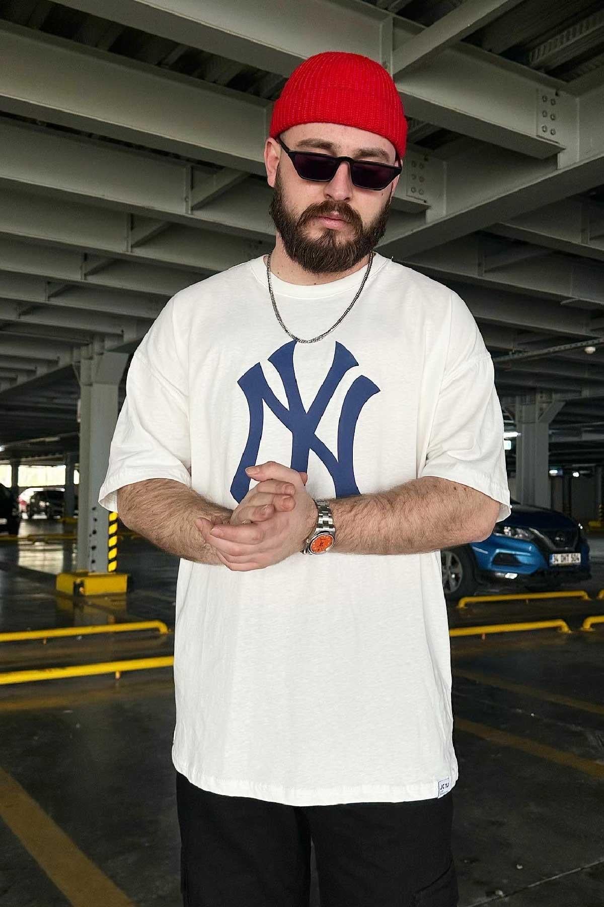 Beyaz NY Oversize T-Shirt