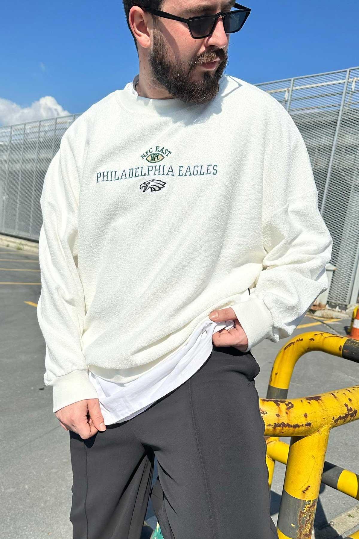 Beyaz Philadelphia Eagles Sweat