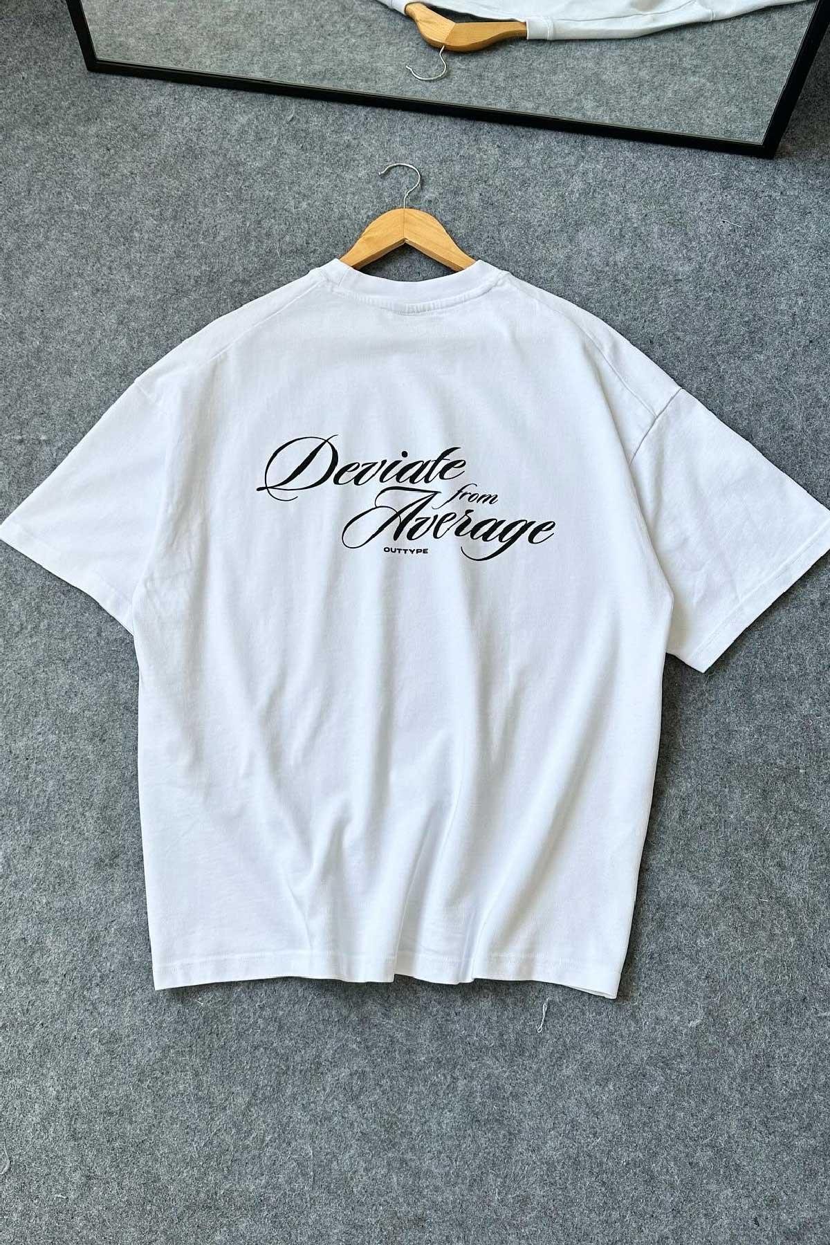 Beyaz Yazılı Normal Kalıp T-Shirt