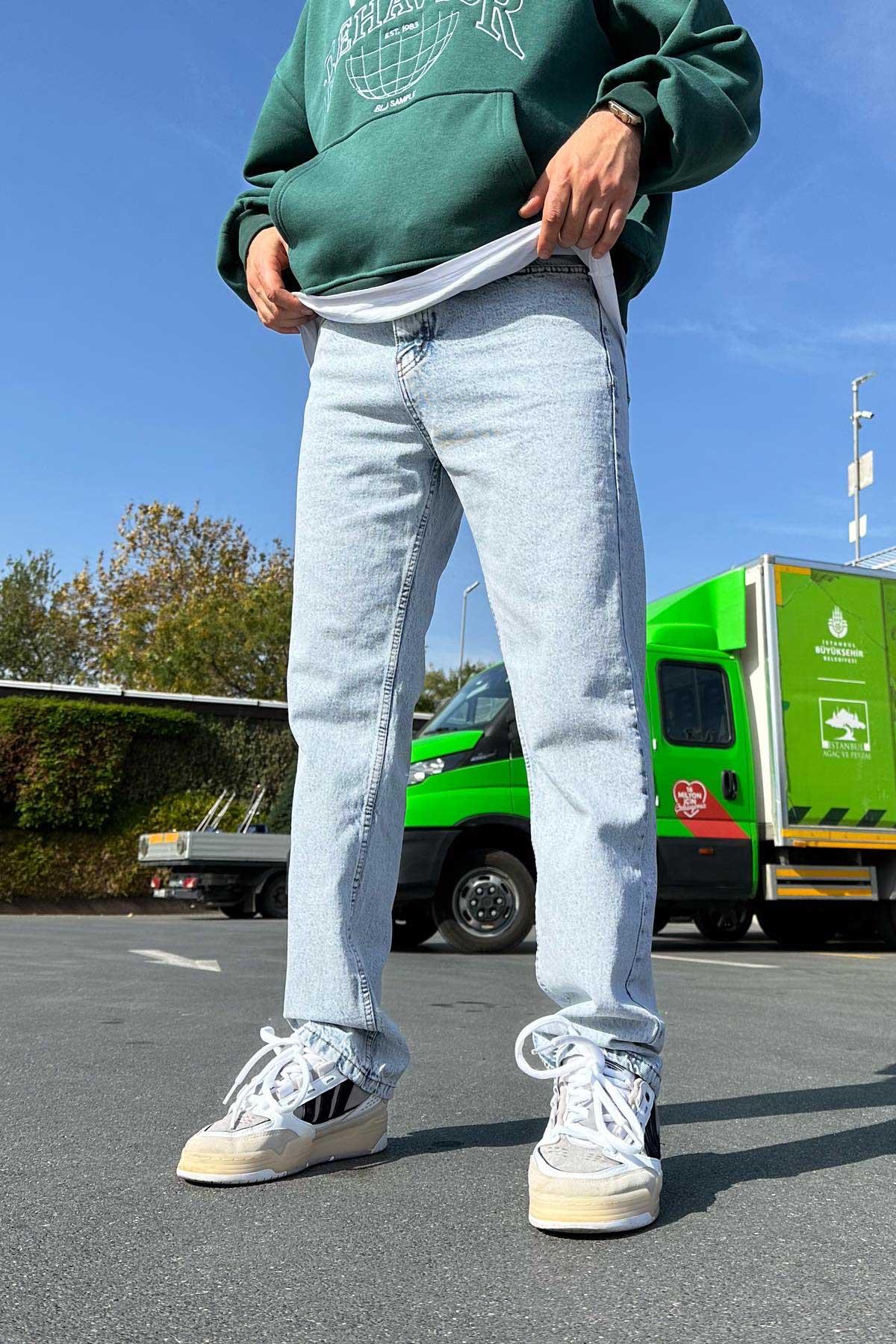 Buz Mavisi Baggy Pantolon
