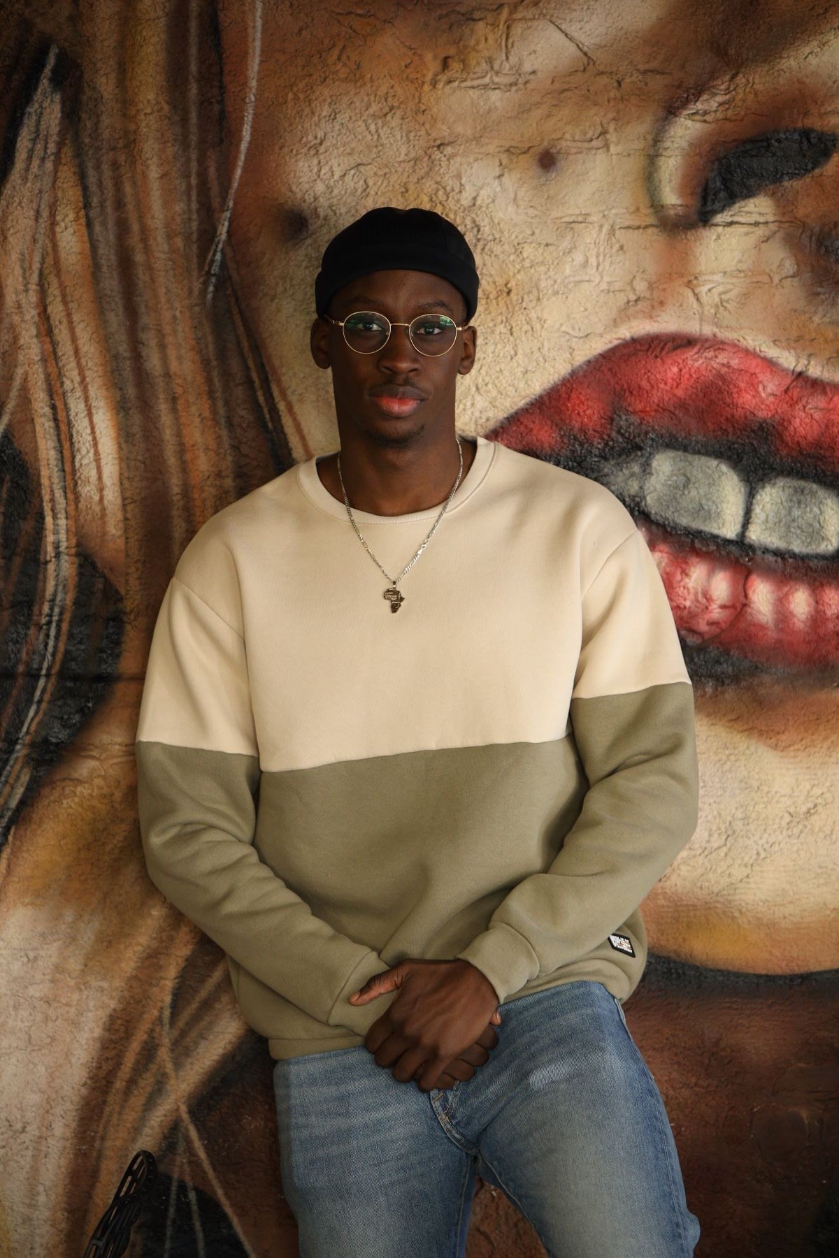ÇİFT RENK SWEATSHIRT KREM YEŞİL